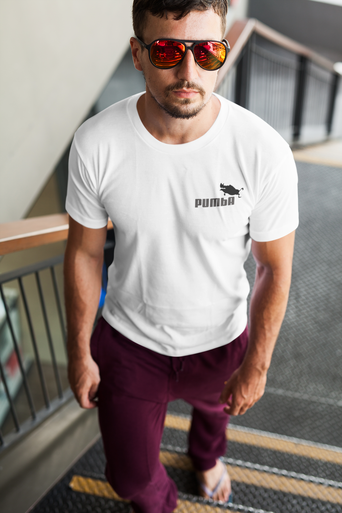 Pumba Funny Mens Half Sleeves T-shirt- FunkyTeesClub