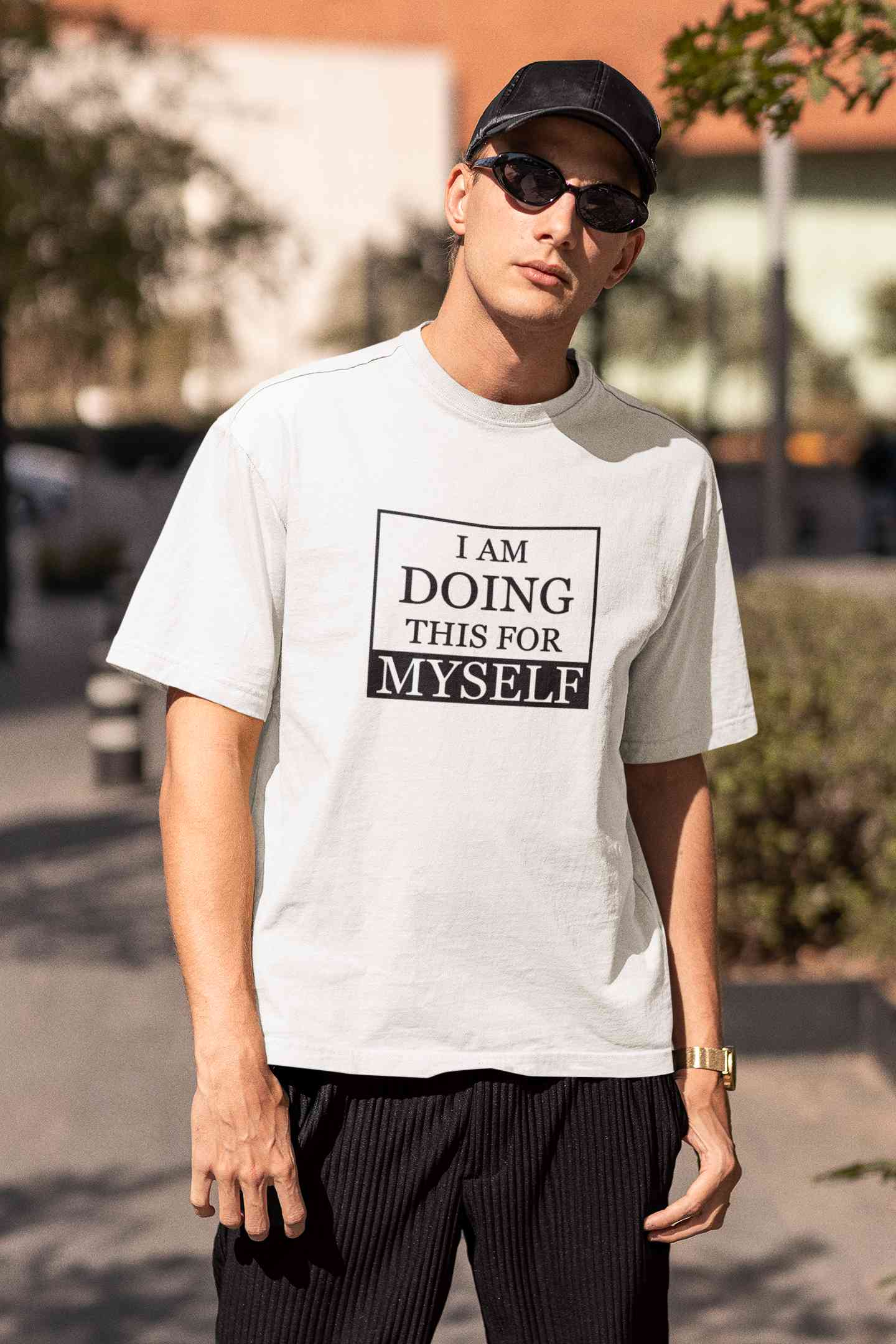 I am Doing This For Myself Typography Mens Half Sleeves T-shirt- FunkyTeesClub