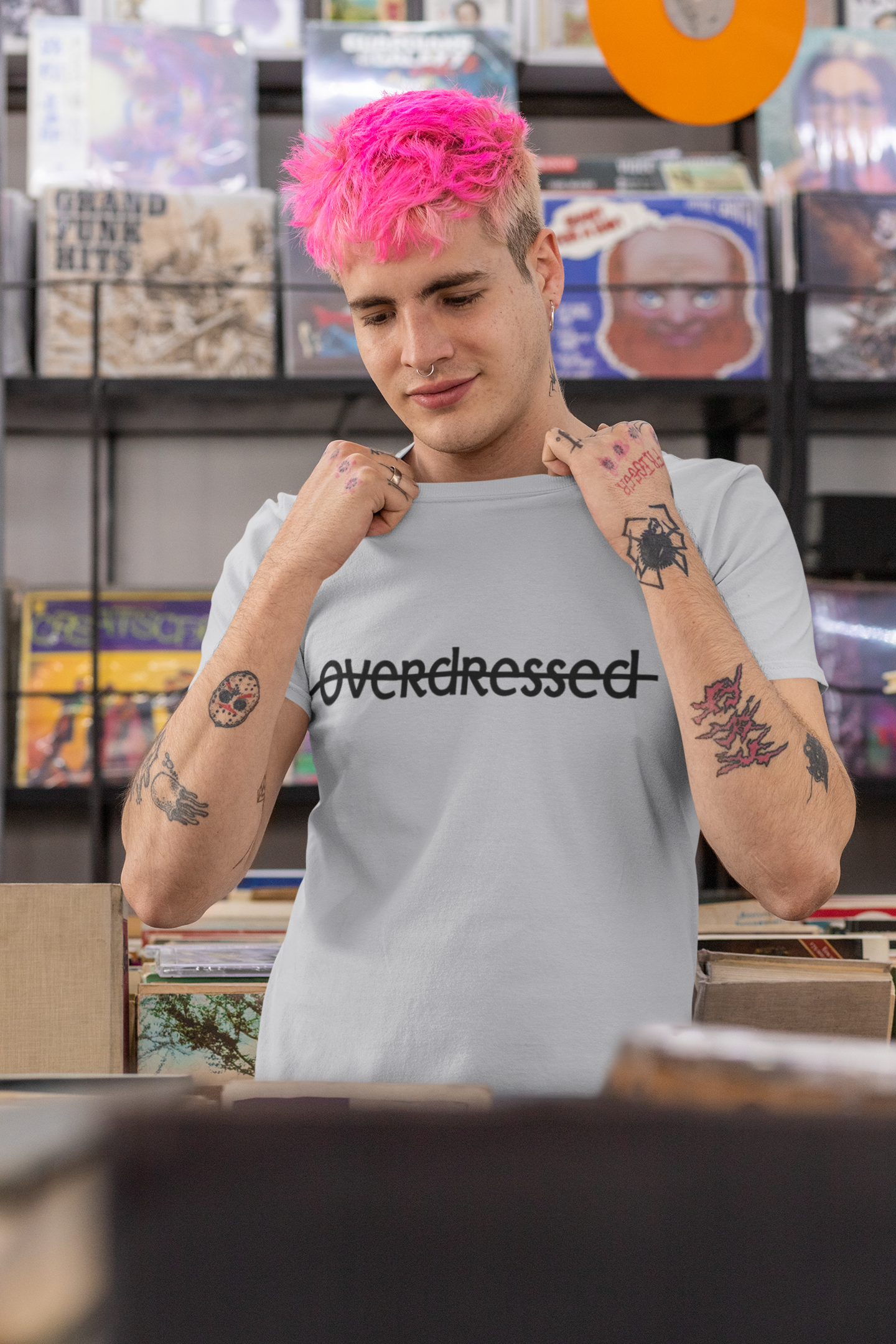 Overdressed Mens Half Sleeves T-shirt- FunkyTeesClub