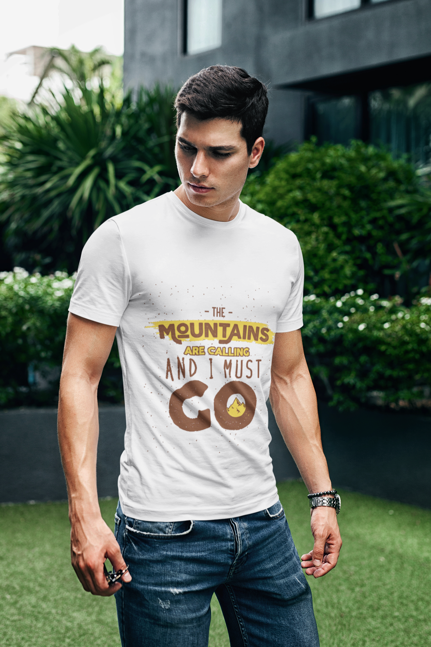 The mountains are calling and I must go Mens Half Sleeves T-shirt- FunkyTeesClub