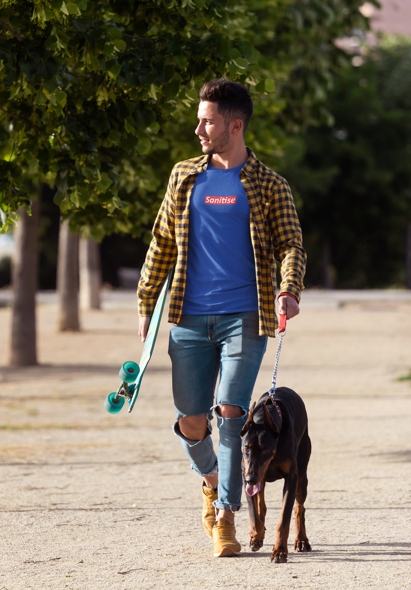 Sanitise Mens Half Sleeves T-shirt- FunkyTeesClub