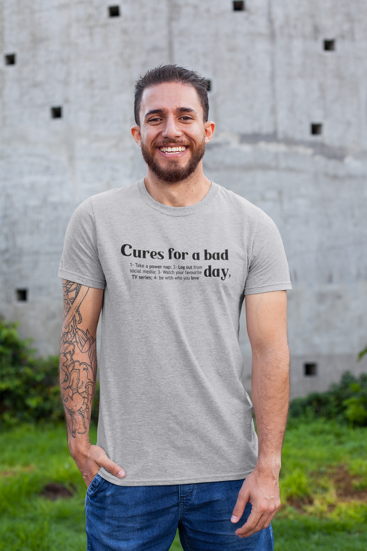 Cures For A Bad Quotes Mens Half Sleeves T-shirt- FunkyTeesClub