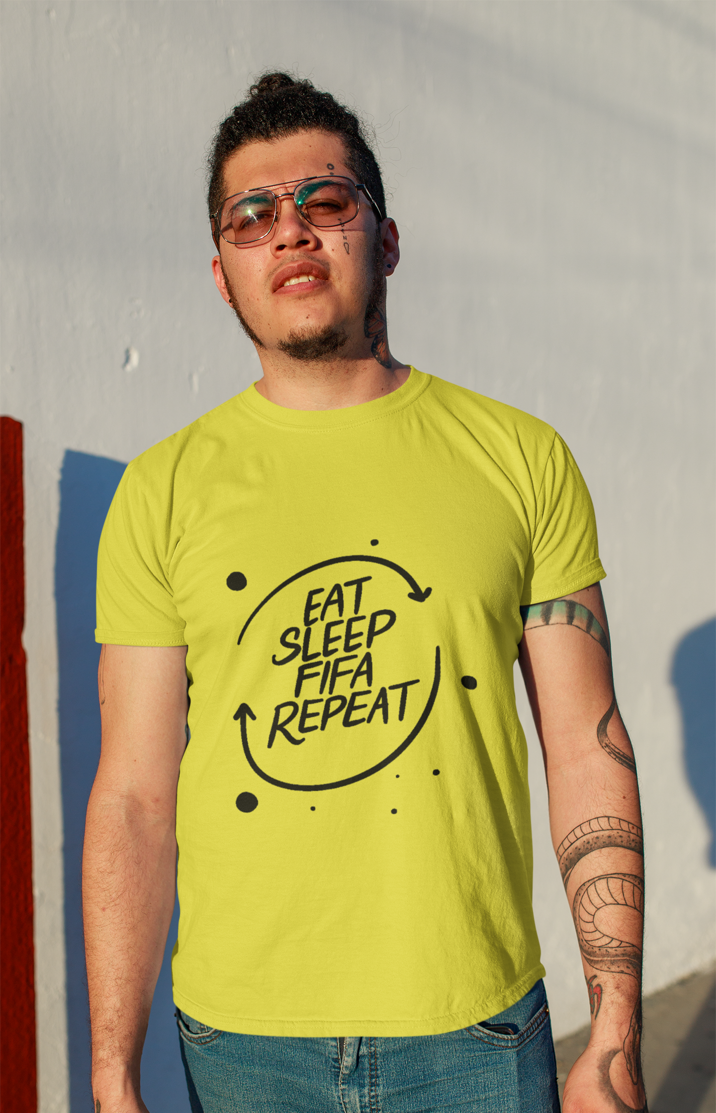 Eat Sleep Repeat  Mens Half Sleeves T-shirt- FunkyTeesClub
