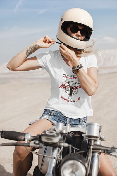 Put Something Exciting Between your Legs Funny Women Half Sleeves T-shirt- FunkyTeesClub