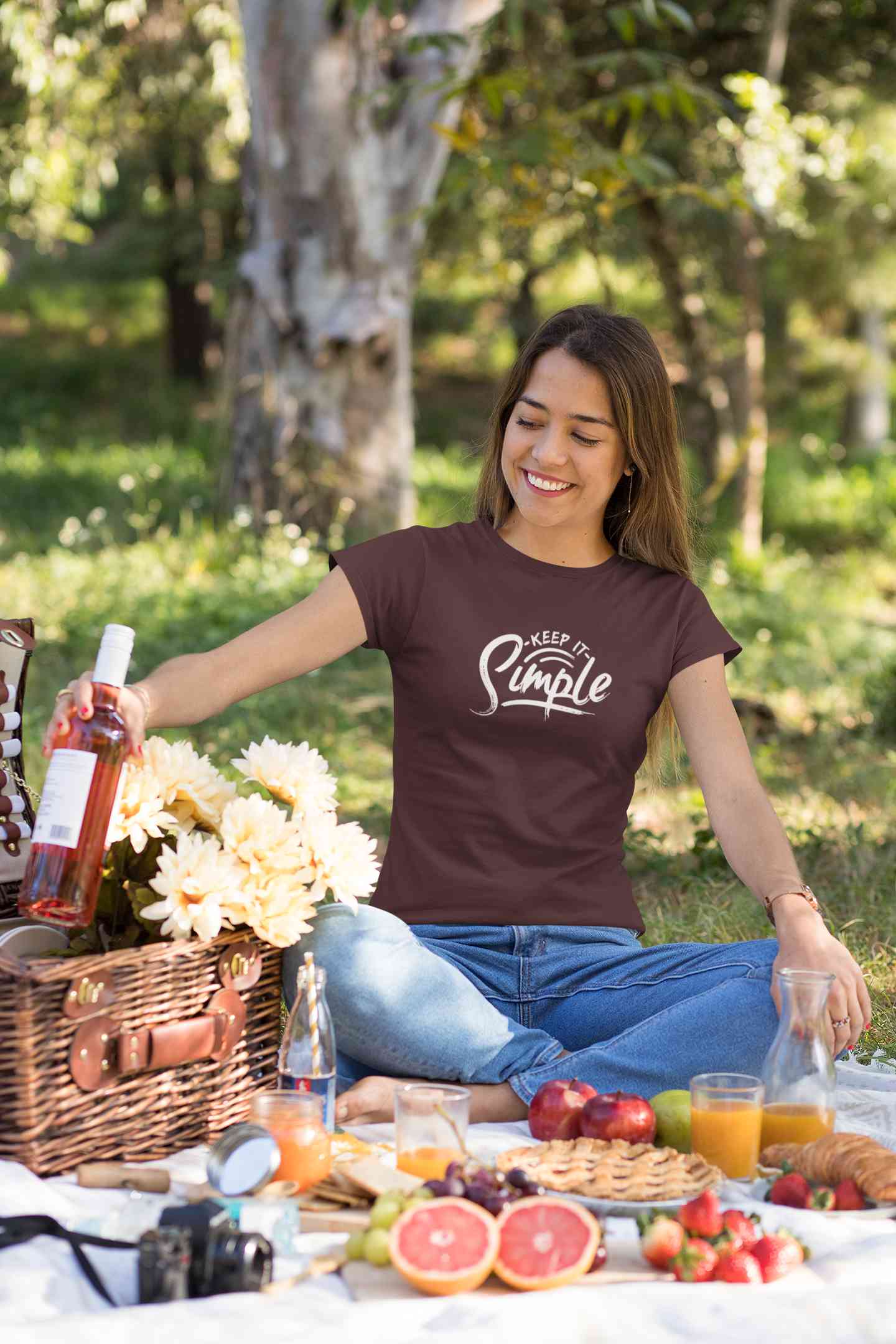 Keep It SImple Typography Women Half Sleeves T-shirt- FunkyTeesClub