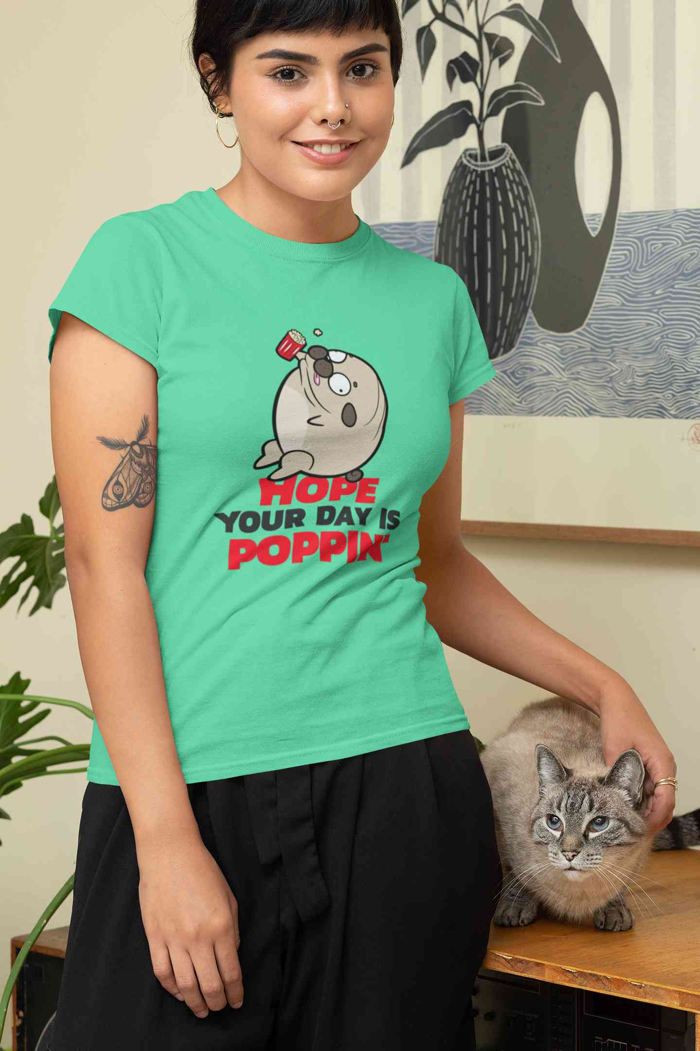 Hope Your Day Is Popin Funny Women Half Sleeves T-shirt- FunkyTeesClub