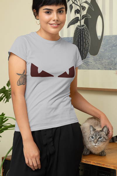 Scary Eye Women Half Sleeves T-shirt- FunkyTeesClub