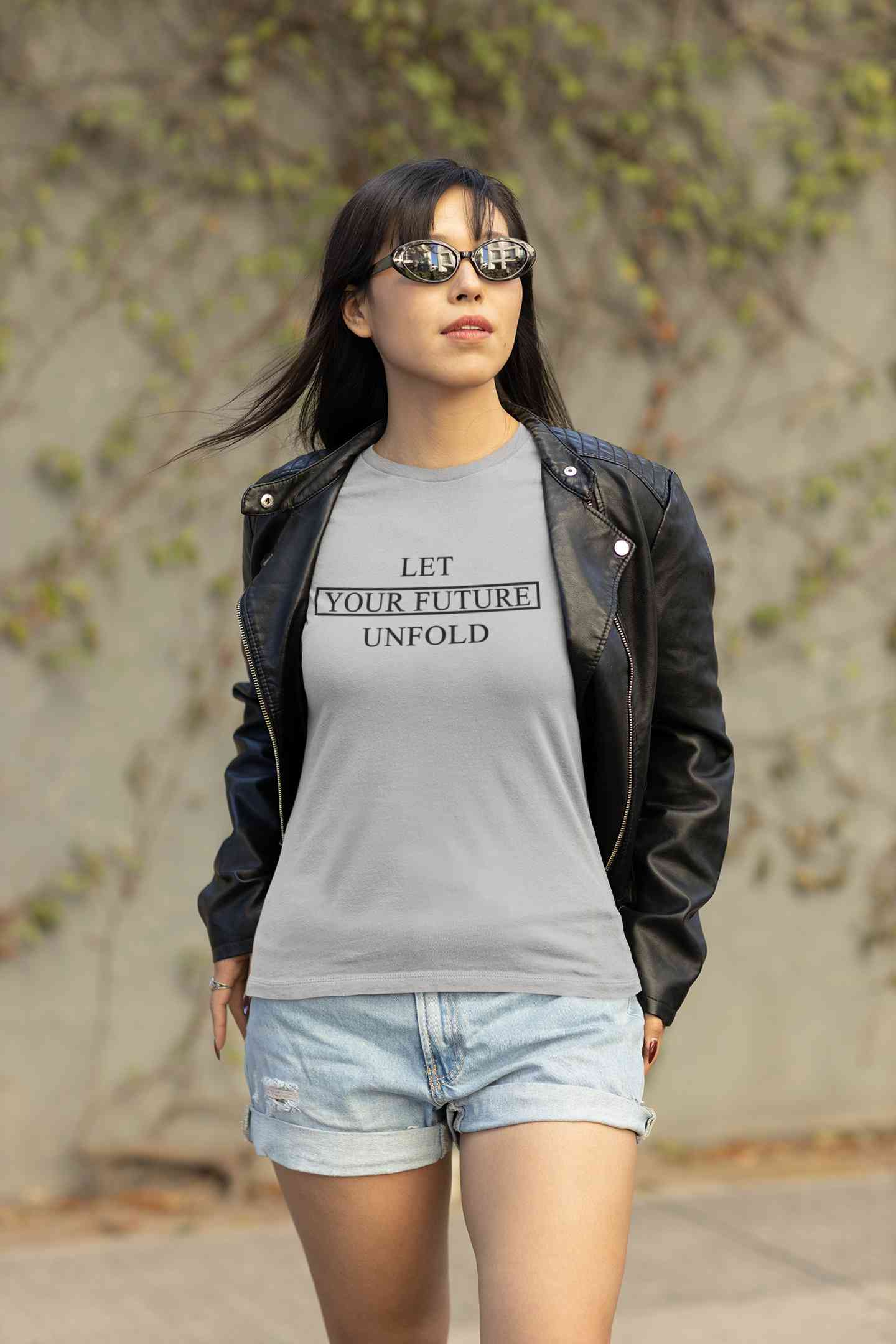 Let Your Future Unfold Typography Women Half Sleeves T-shirt- FunkyTeesClub