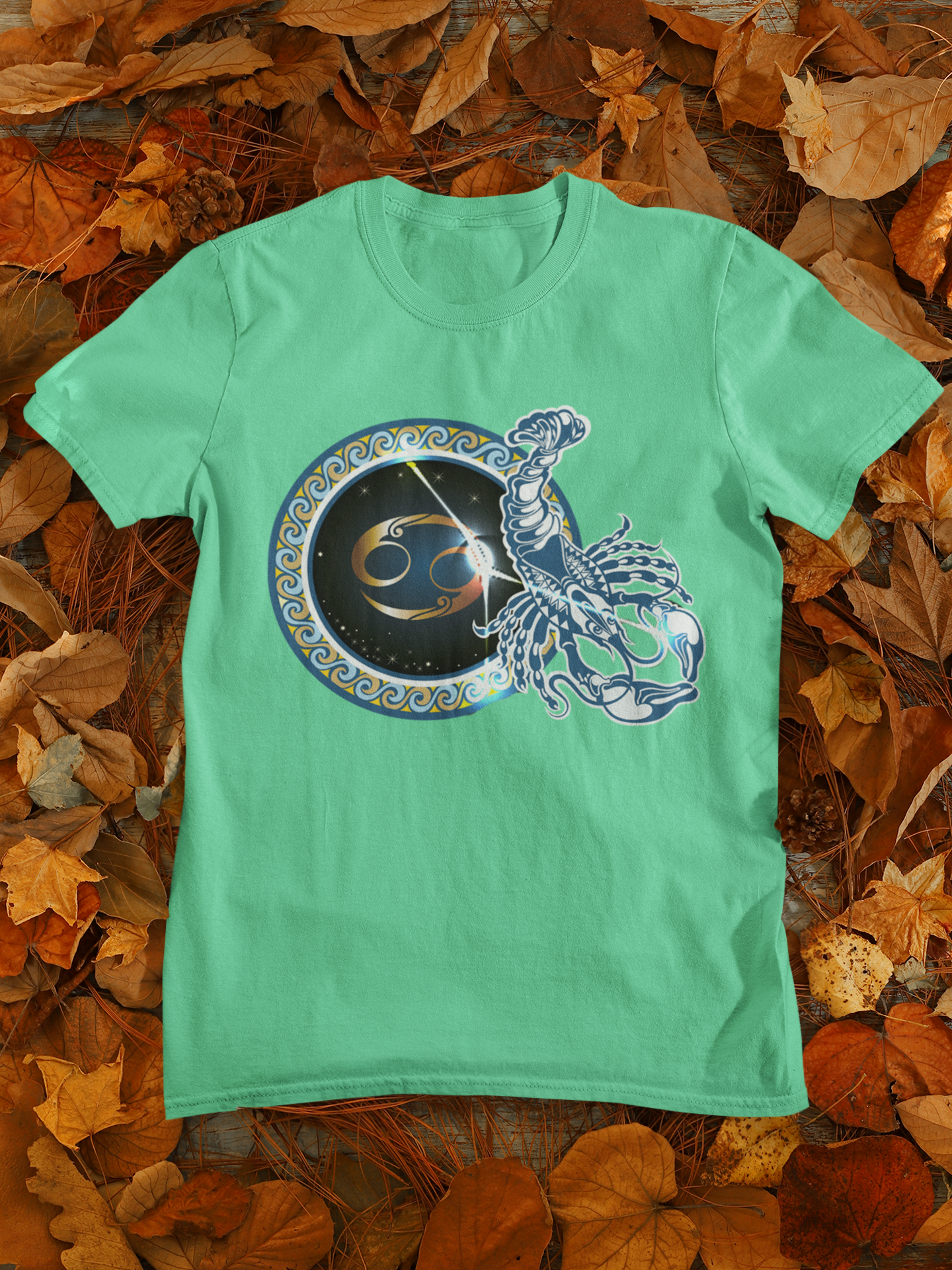 Cancer Zodiac Sign Mens Half Sleeves T-shirt- FunkyTeesClub