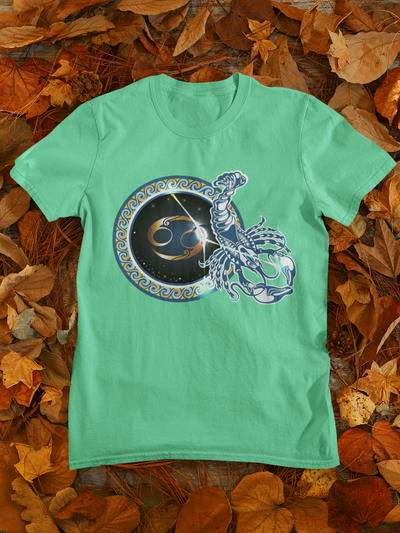 Cancer Zodiac Sign Mens Half Sleeves T-shirt- FunkyTeesClub