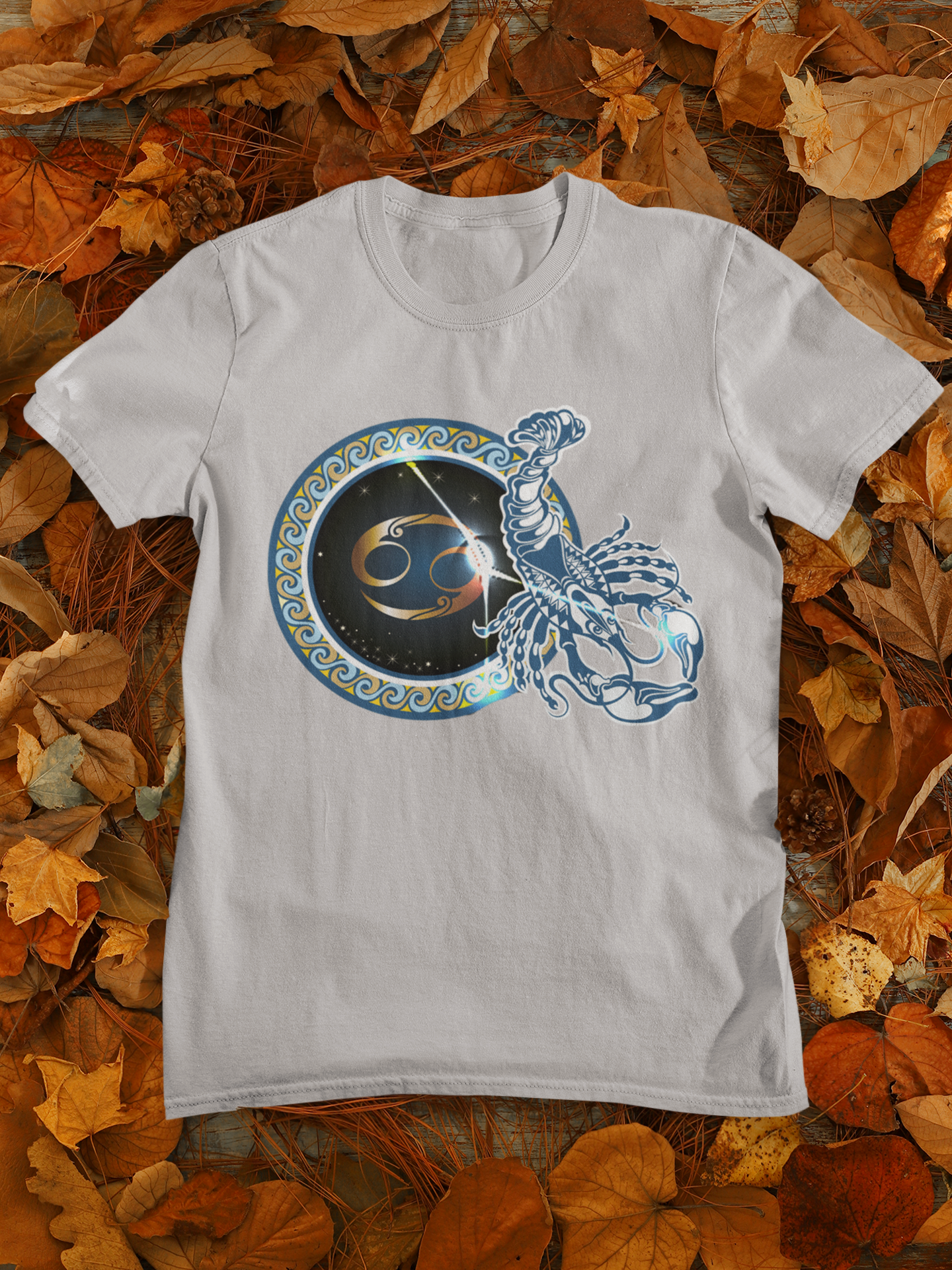 Cancer Zodiac Sign Mens Half Sleeves T-shirt- FunkyTeesClub