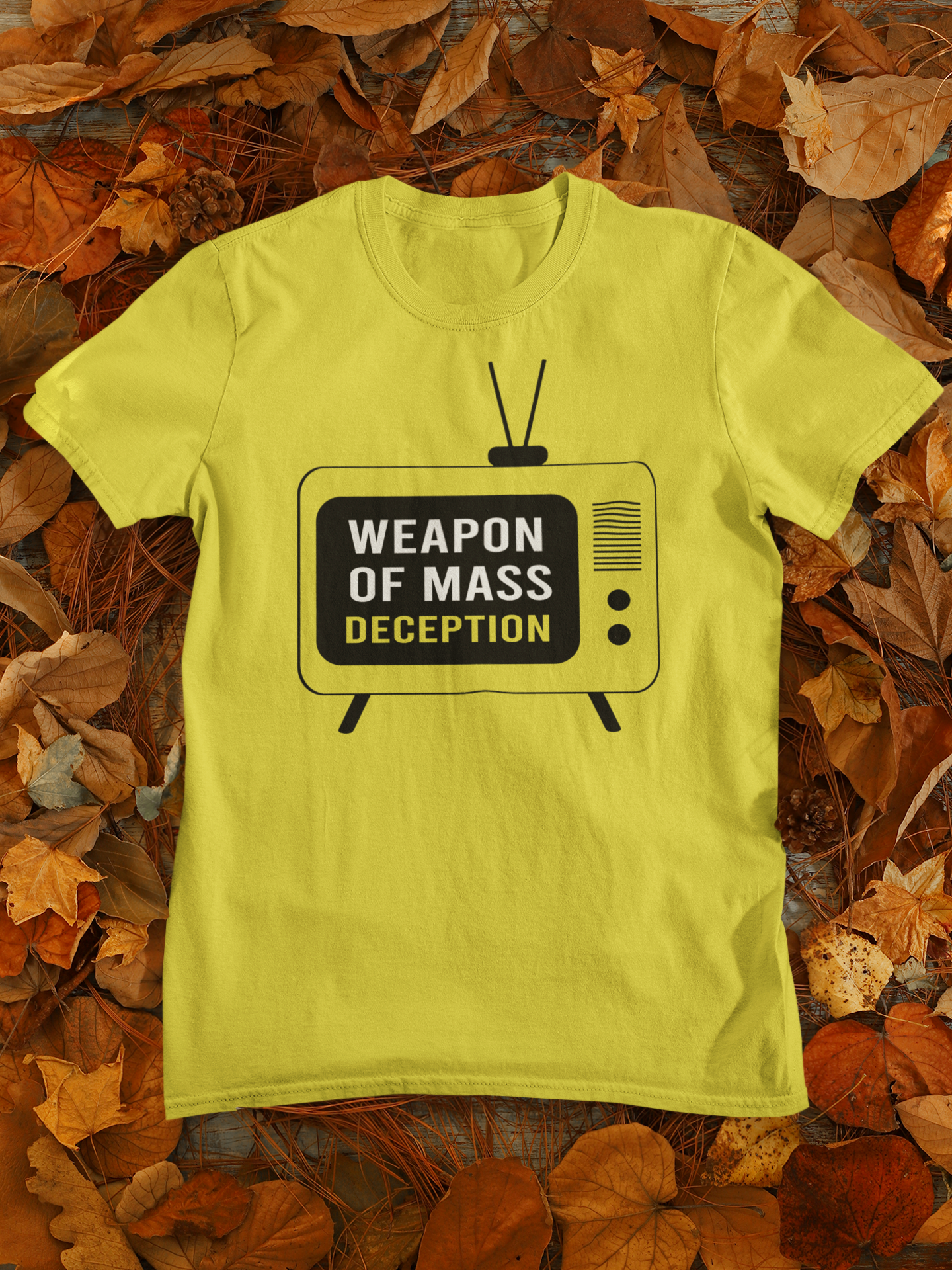Weapon Of Mass Deception Anti Government Mens Half Sleeves T-shirt- FunkyTeesClub