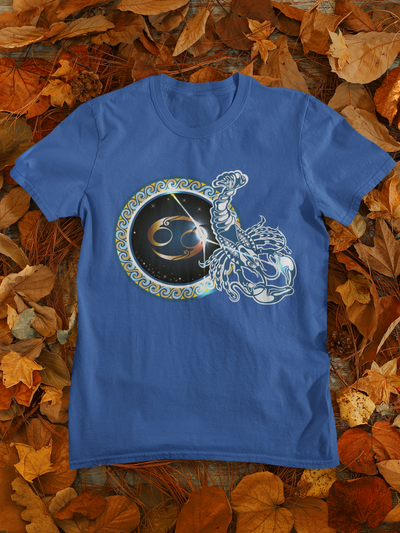 Cancer Zodiac Sign Mens Half Sleeves T-shirt- FunkyTeesClub