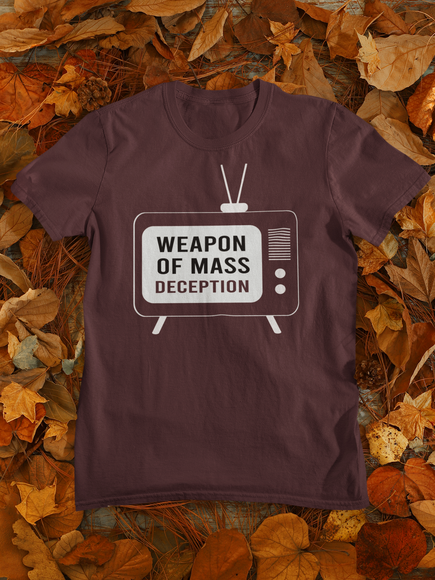 Weapon Of Mass Deception Anti Government Mens Half Sleeves T-shirt- FunkyTeesClub