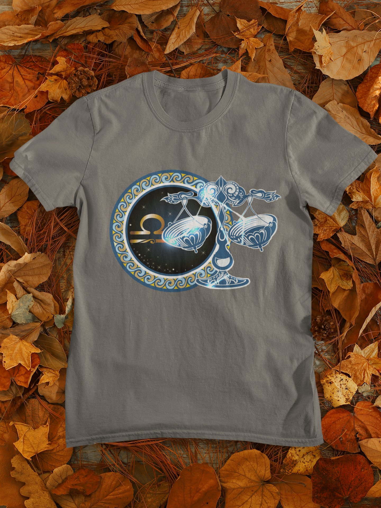 Libra Zodiac Sign Mens Half Sleeves T-shirt- FunkyTeesClub