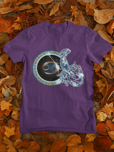 Cancer Zodiac Sign Mens Half Sleeves T-shirt- FunkyTeesClub