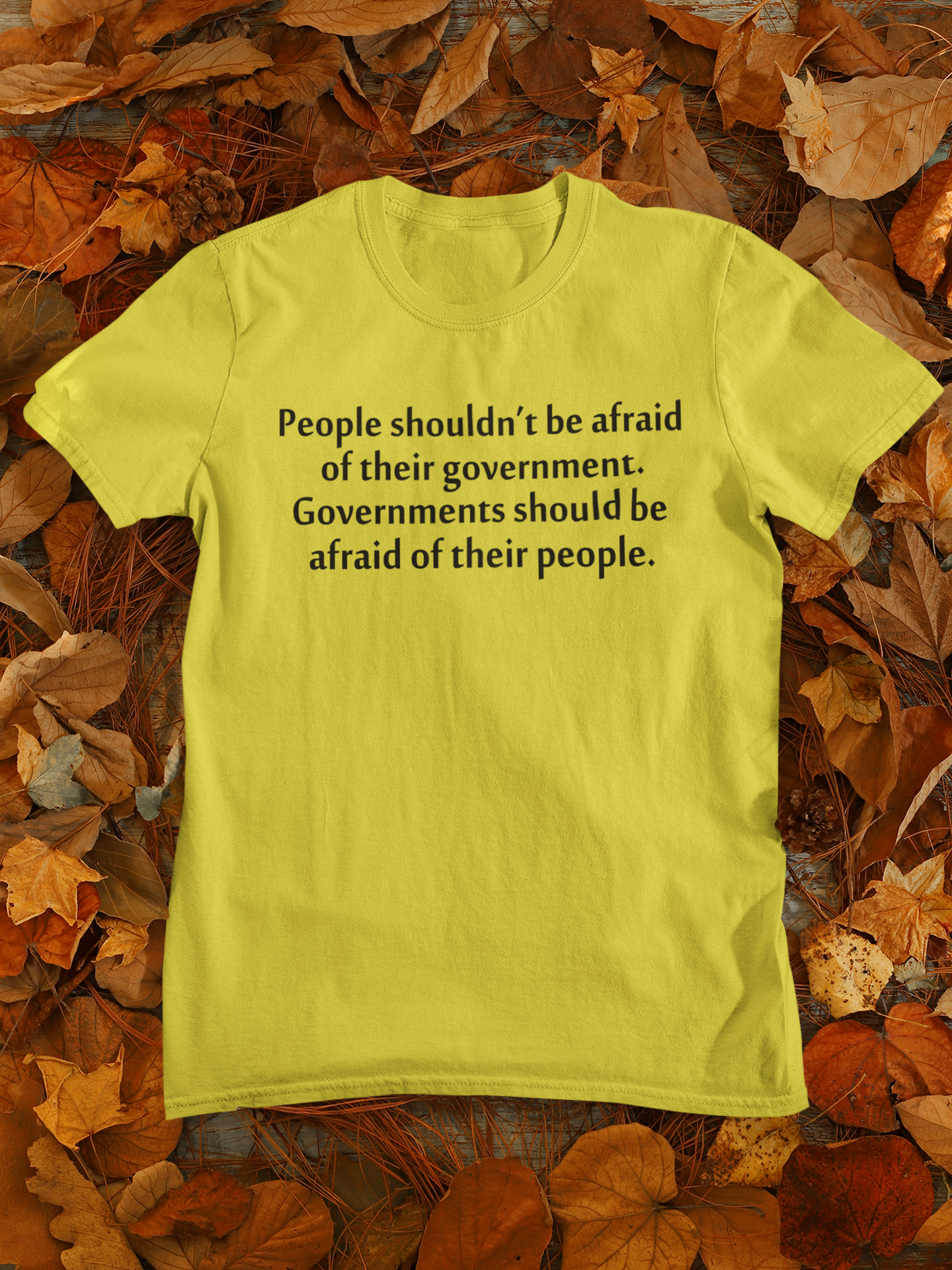 People Shouldnt Be Afraid Of Their Governments Should Be Afraid Of Their People Anti Government Mens Half Sleeves T-shirt- FunkyTeesClub