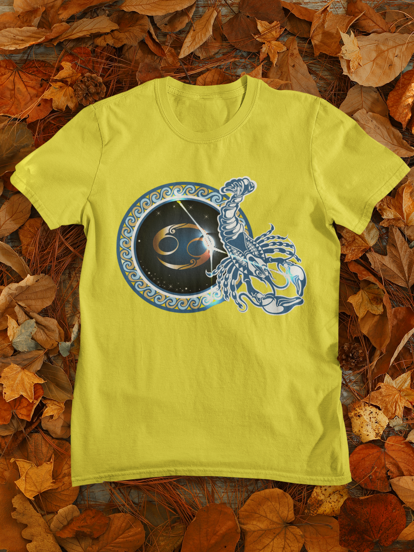 Cancer Zodiac Sign Mens Half Sleeves T-shirt- FunkyTeesClub