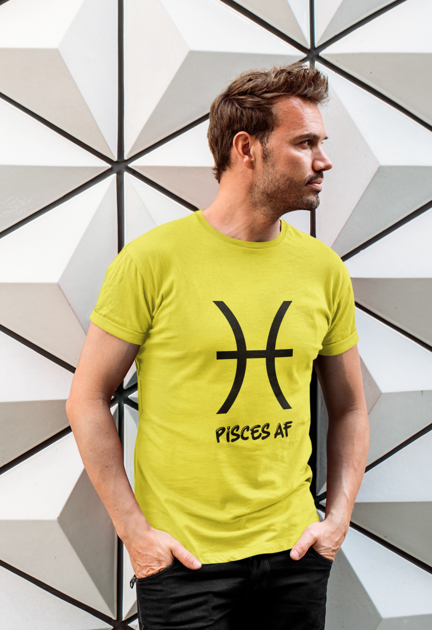 Pisces Zodiac Sign Mens Half Sleeves T-shirt- FunkyTeesClub