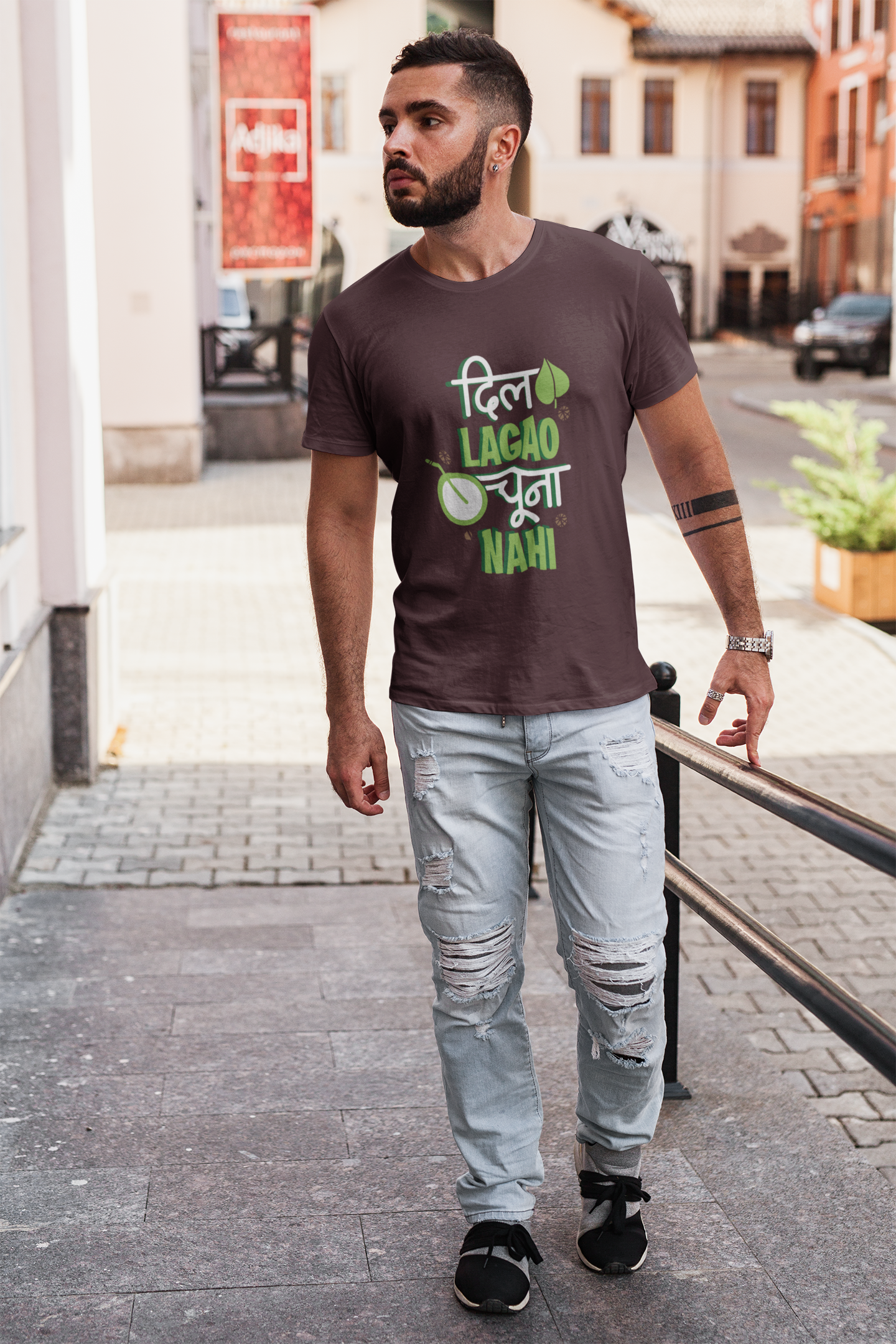 Dil Lagou Chuna Nahi Mens Half Sleeves T-shirt- FunkyTeesClub