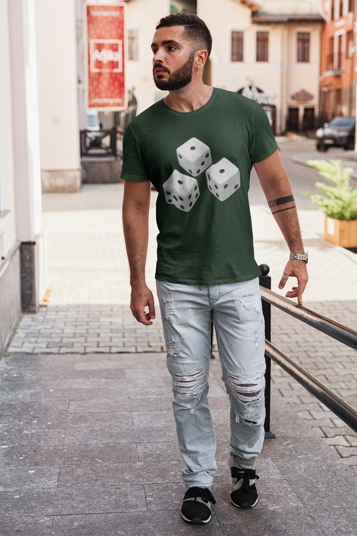 Dice Mens Half Sleeves T-shirt- FunkyTeesClub