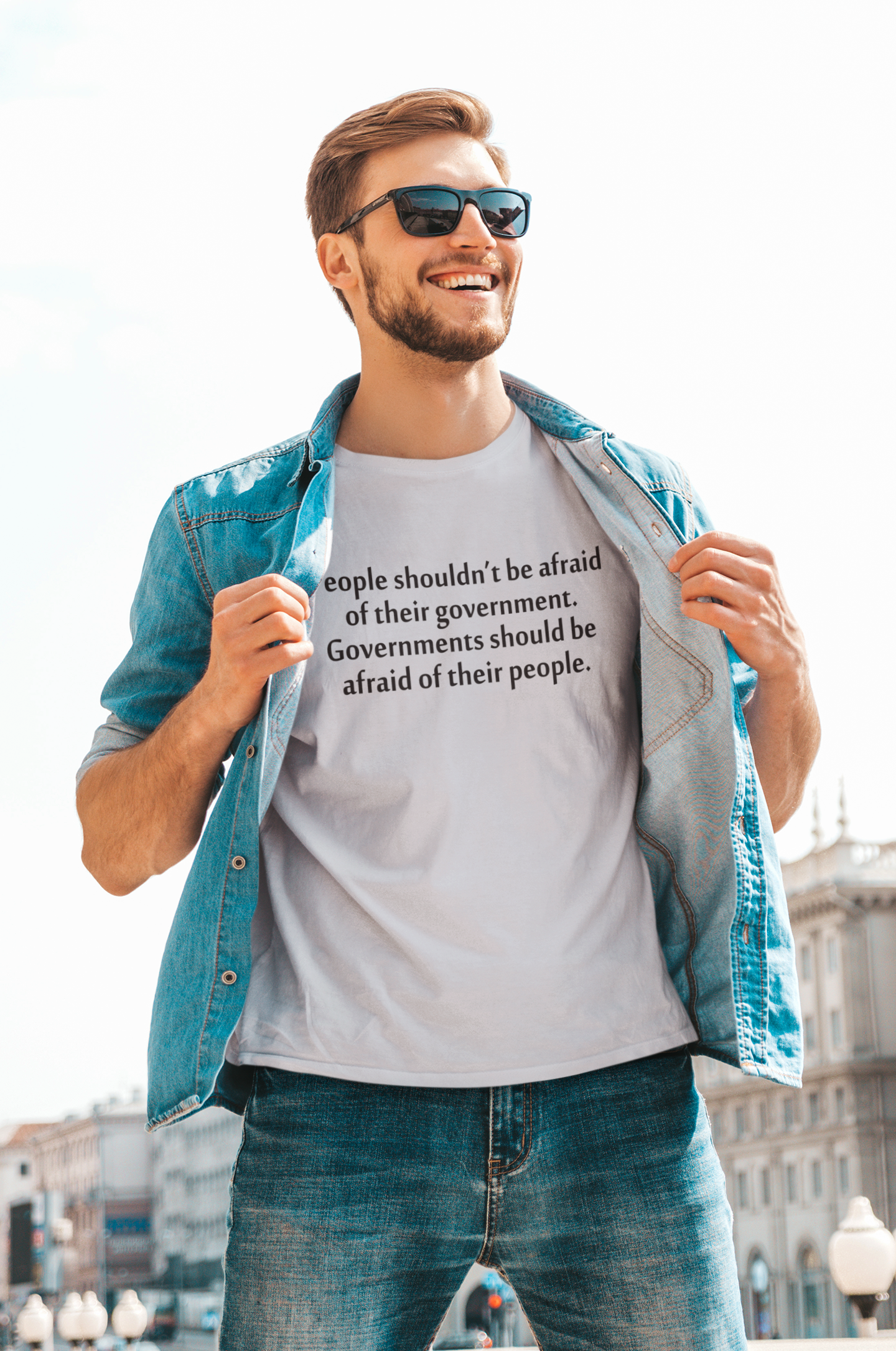 People Shouldnt Be Afraid Of Their Governments Should Be Afraid Of Their People Anti Government Mens Half Sleeves T-shirt- FunkyTeesClub