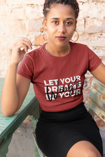 Let Your Dream Be Your Wings Women Half Sleeves T-shirt- FunkyTeesClub