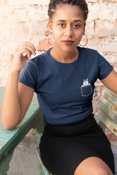 Cute Husky Women Half Sleeves T-shirt- FunkyTeesClub