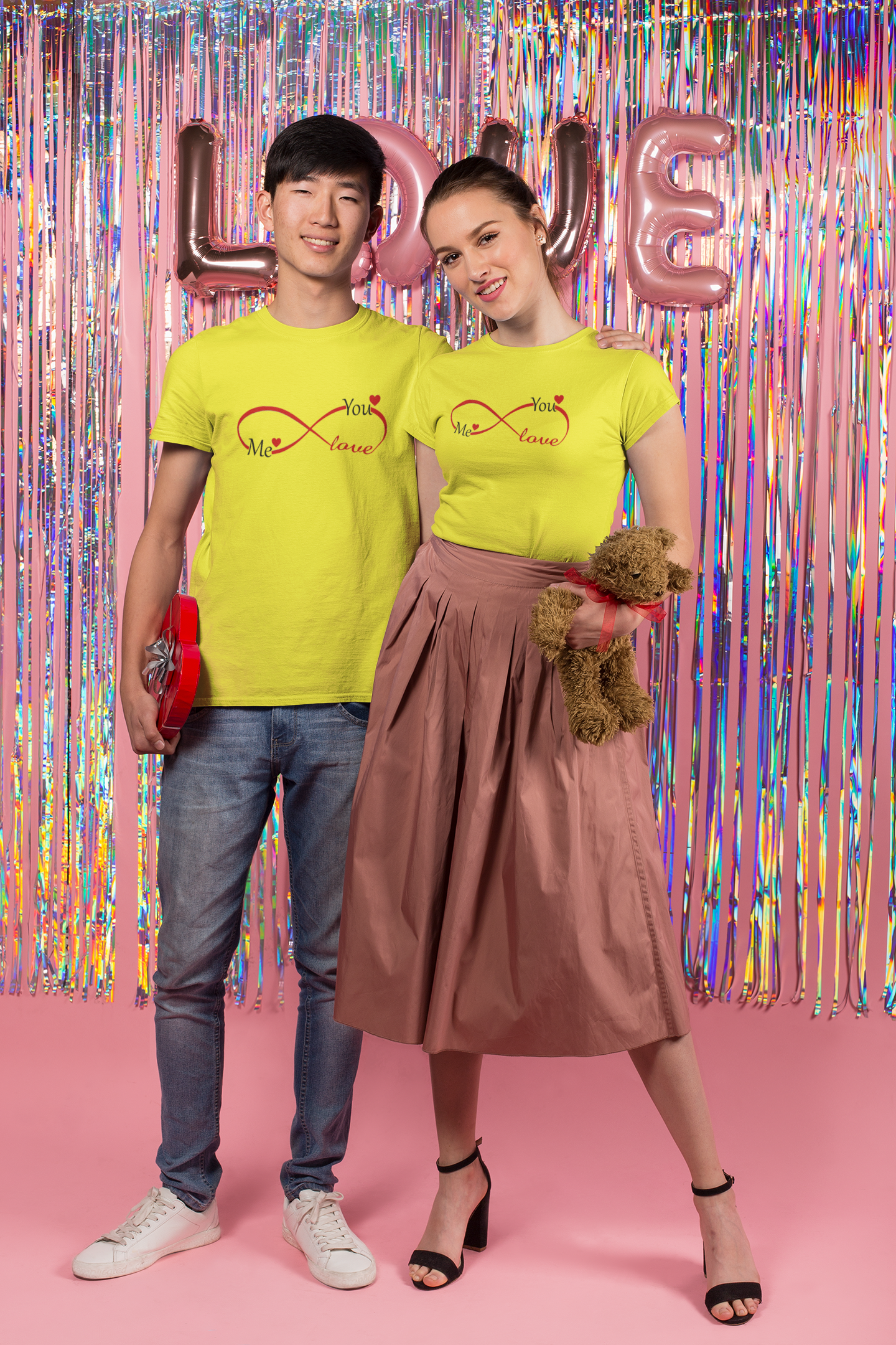 Me You Couple Half Sleeves T-Shirts -FunkyTeesClub