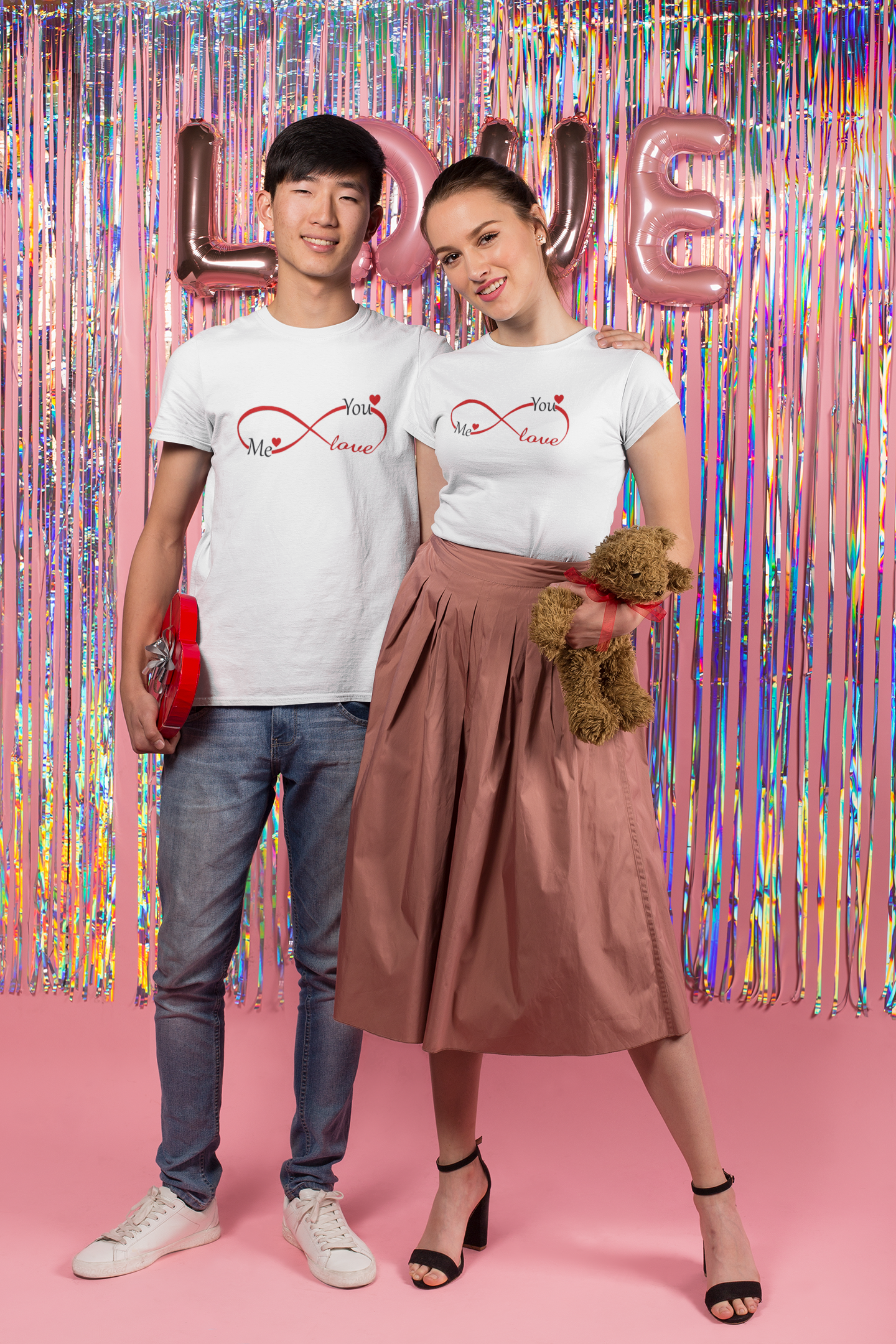Me You Couple Half Sleeves T-Shirts -FunkyTeesClub