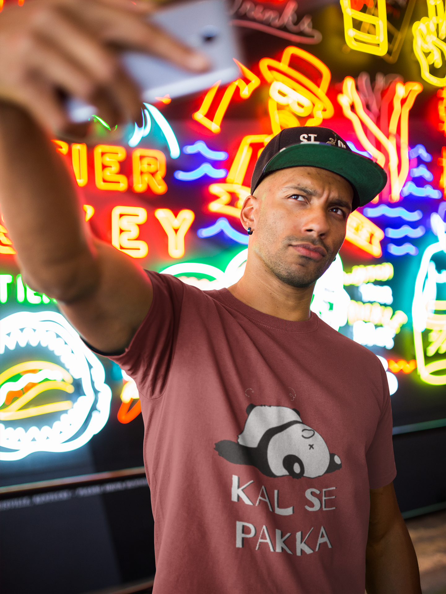 Kal Se Pakka Lazy Panda Mens Half Sleeves T-shirt- FunkyTeesClub