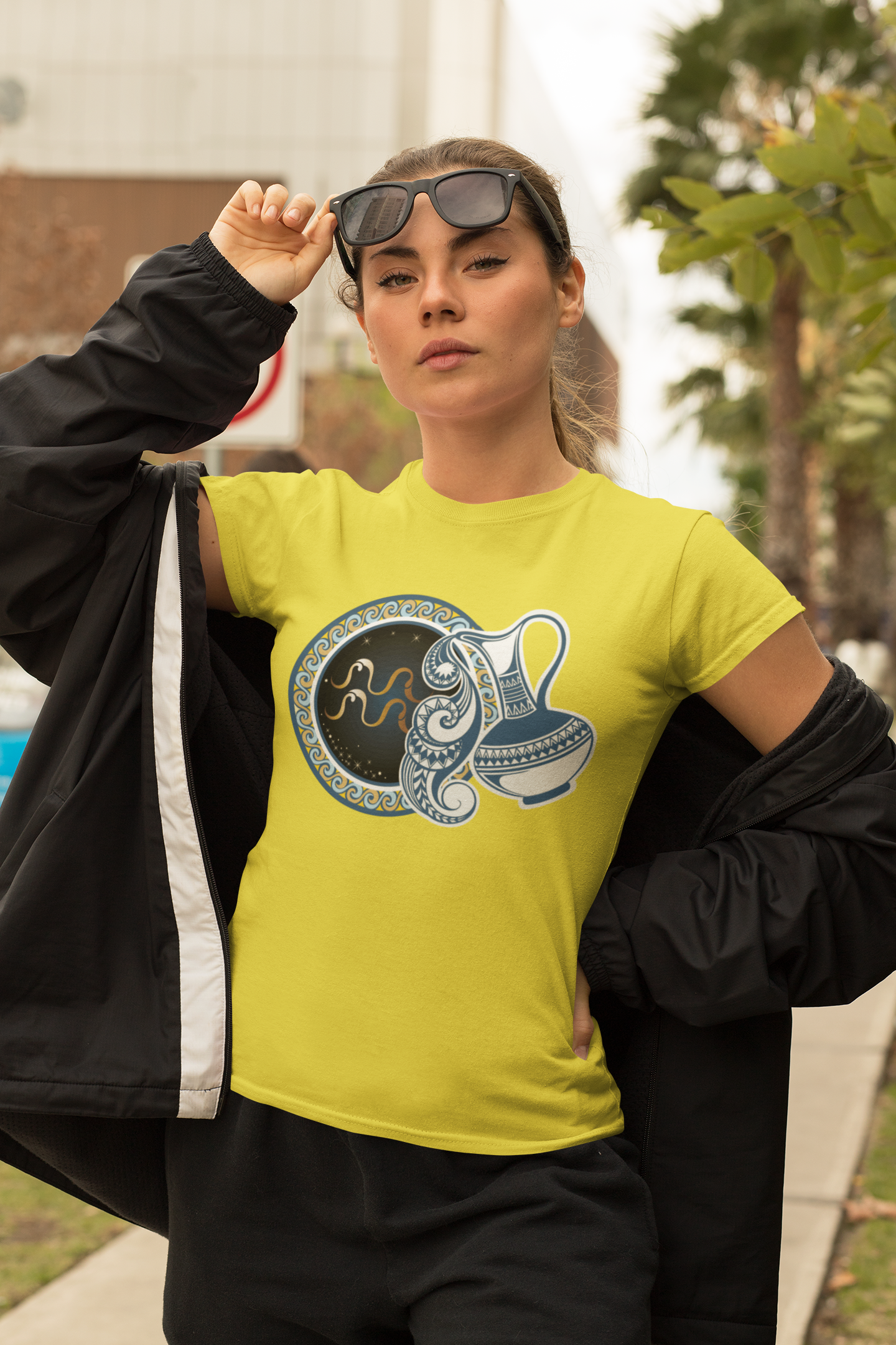 Aquarius Zodiac Sign Women Half Sleeves T-shirt- FunkyTeesClub