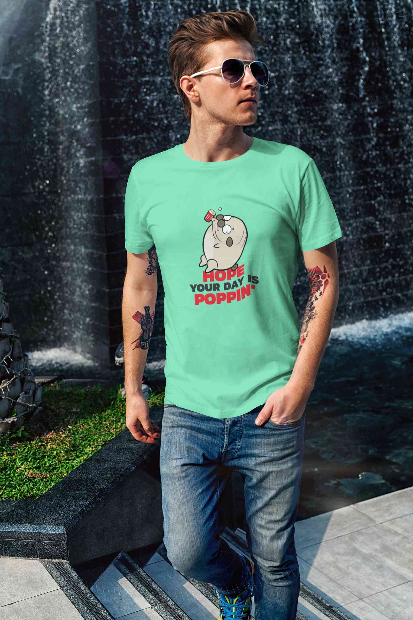 Hope Your Day Is Popin Funny Mens Half Sleeves T-shirt- FunkyTeesClub
