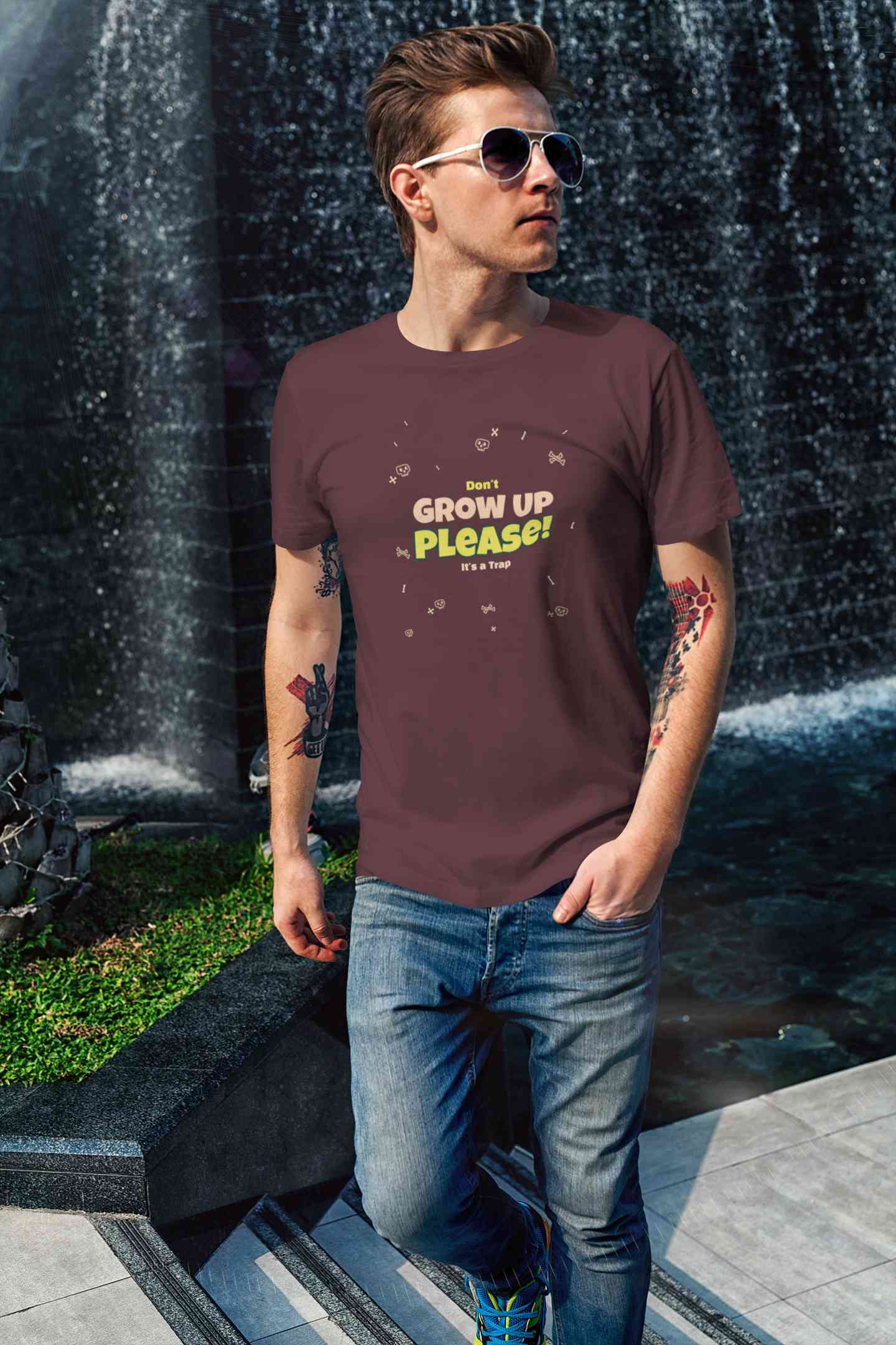 Do Not Grow Up Please It Is A Trap Mens Half Sleeves T-shirt- FunkyTeesClub