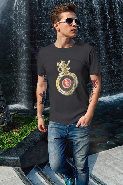 Rcb Logo Mens Half Sleeves T-shirt- FunkyTeesClub
