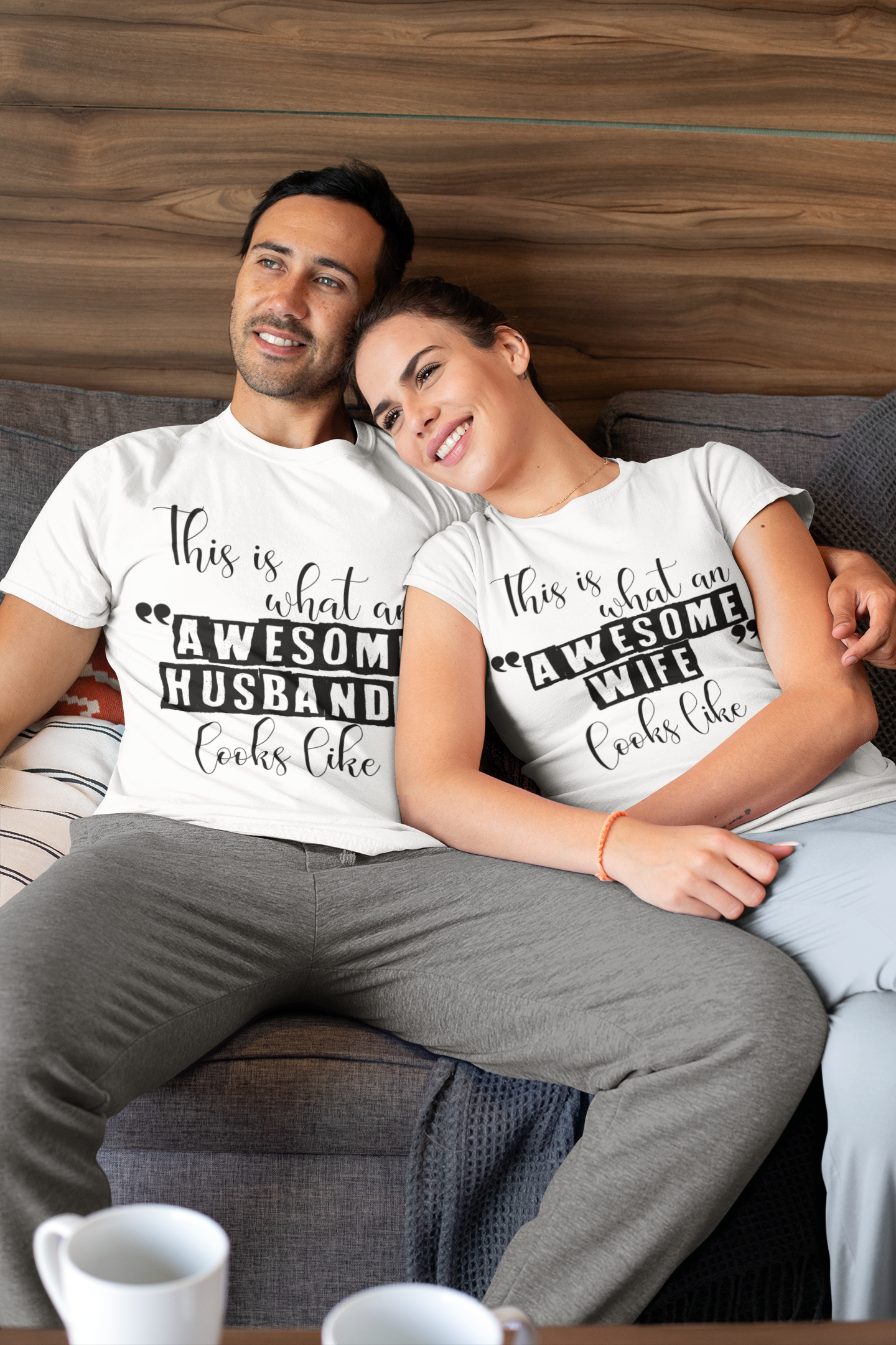 Awesome Couple Half Sleeves T-Shirts -FunkyTeesClub