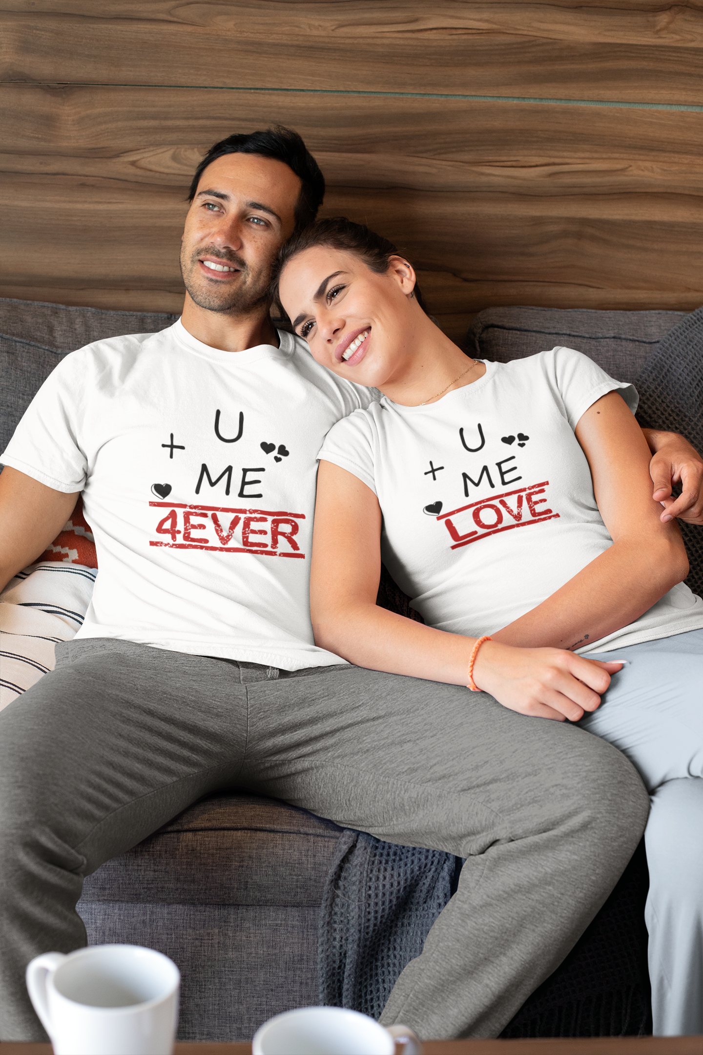 U Plus Me Couple Half Sleeves T-Shirts -FunkyTeesClub