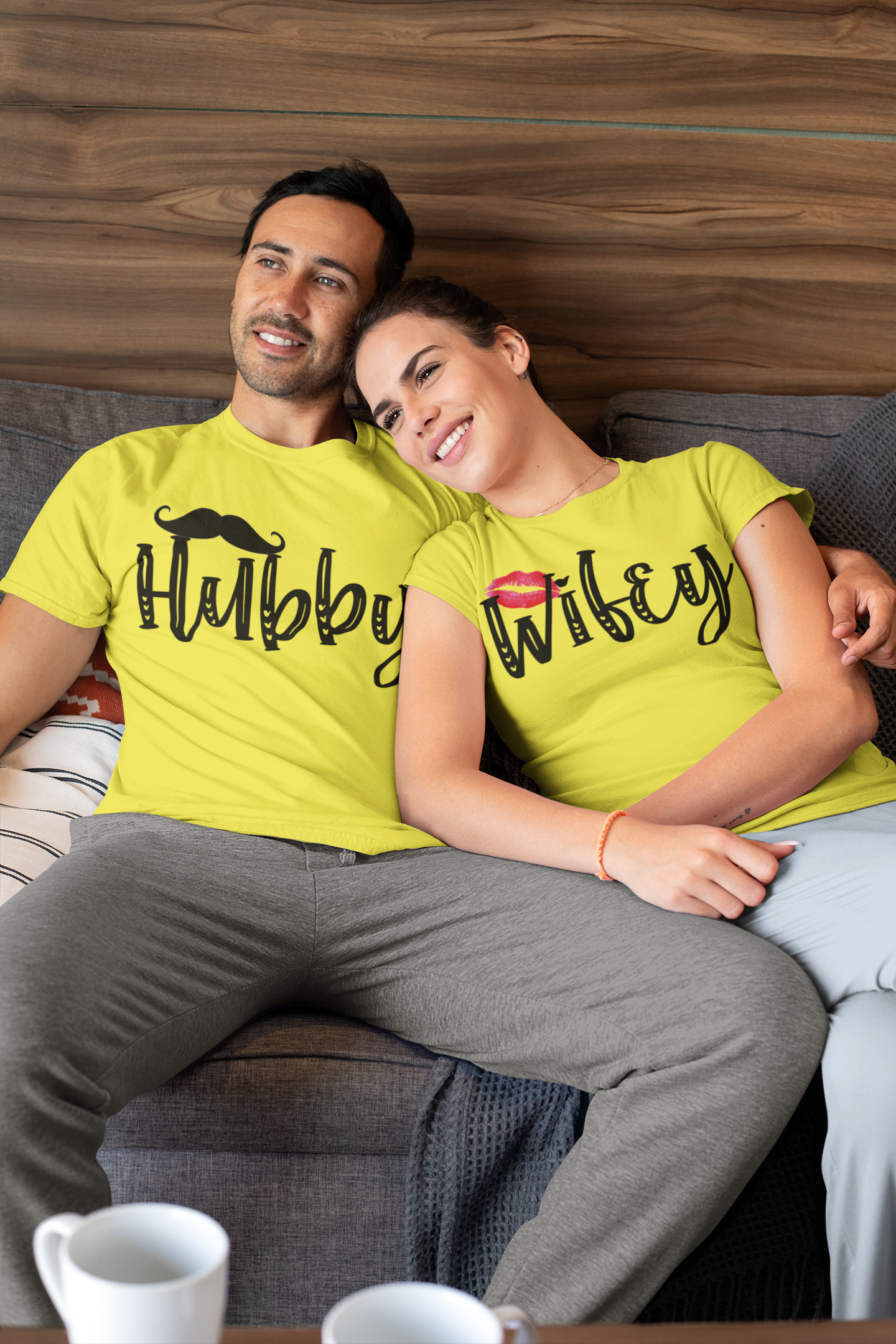 Hubby Wifey Couple Half Sleeves T-Shirts -FunkyTeesClub
