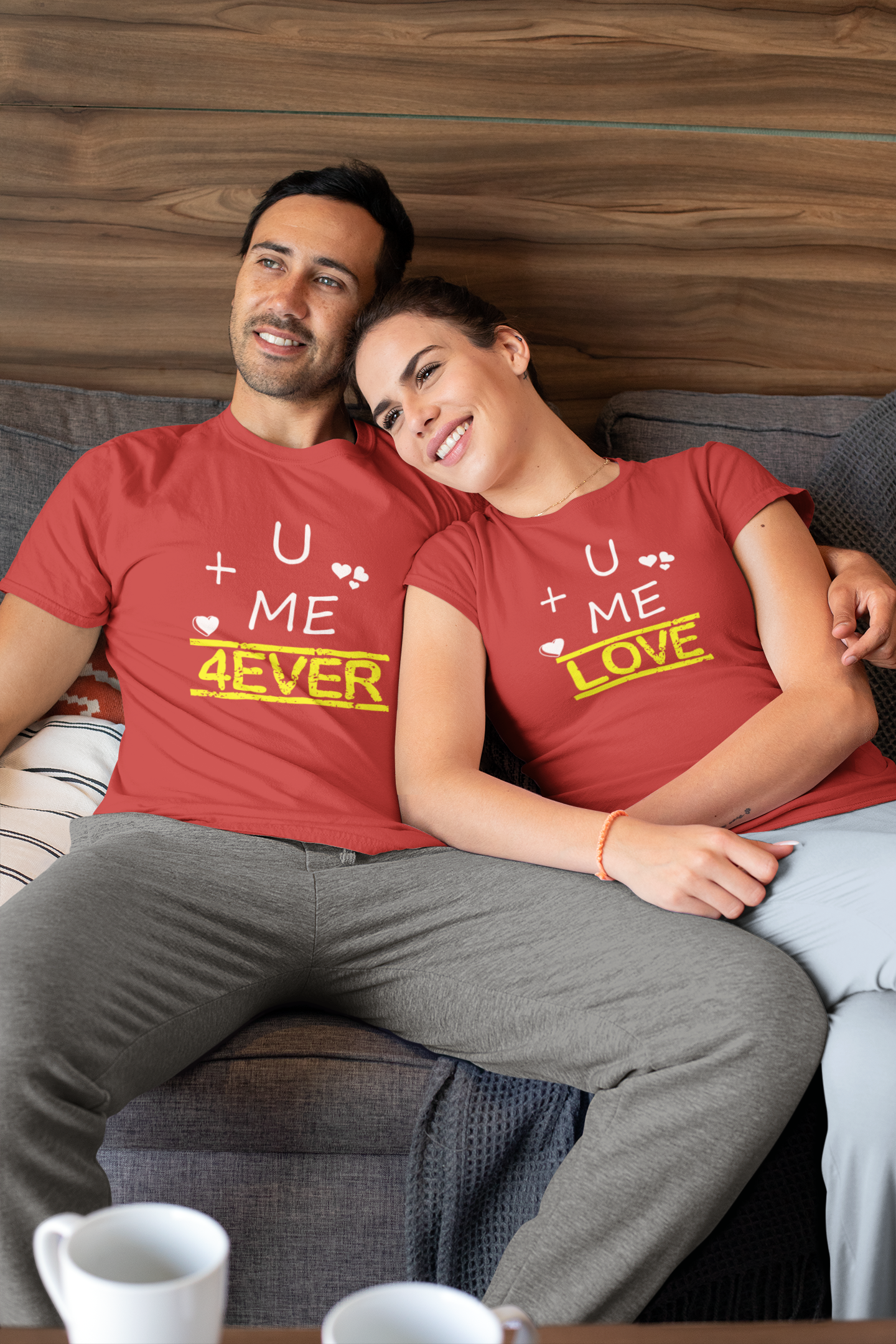 U Plus Me Couple Half Sleeves T-Shirts -FunkyTeesClub