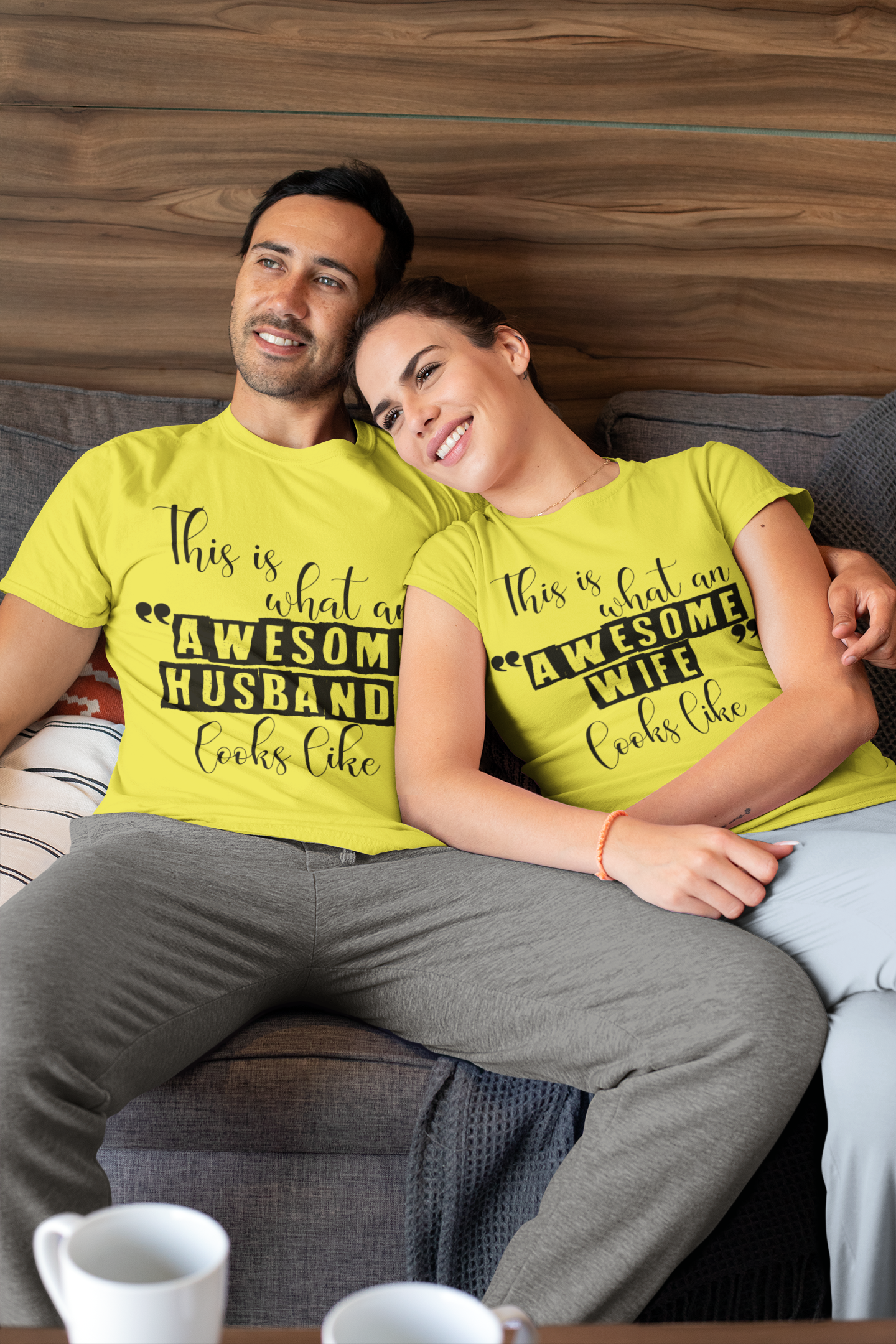 Awesome Couple Half Sleeves T-Shirts -FunkyTeesClub