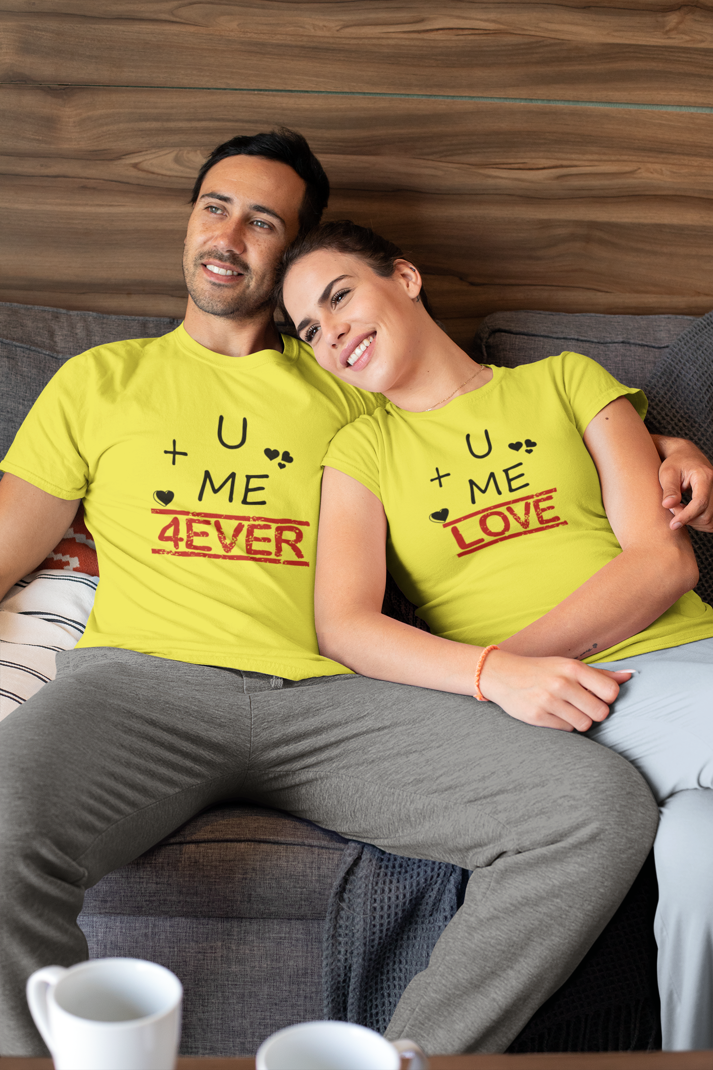 U Plus Me Couple Half Sleeves T-Shirts -FunkyTeesClub