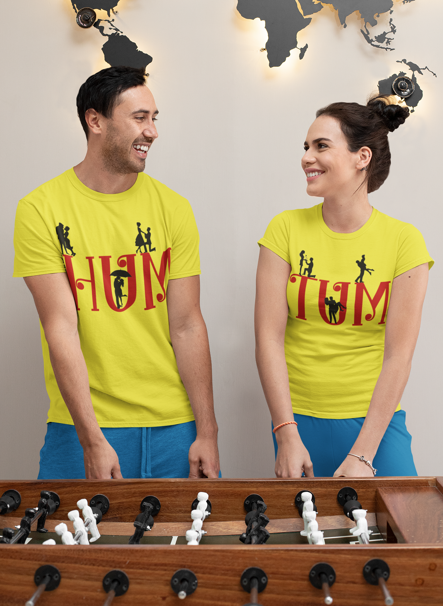 Hum Tum Couple Half Sleeves T-Shirts -FunkyTeesClub