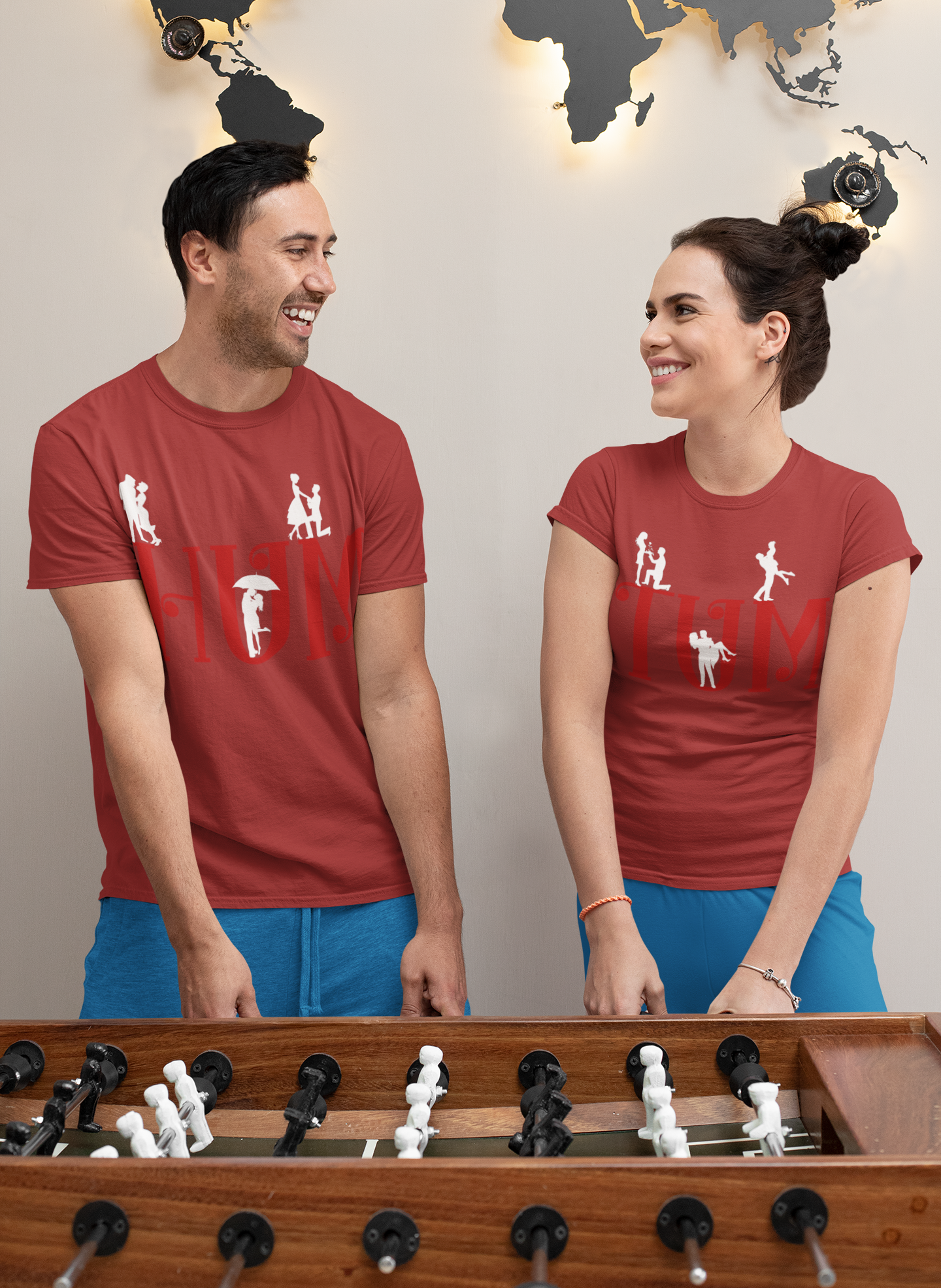 Hum Tum Couple Half Sleeves T-Shirts -FunkyTeesClub