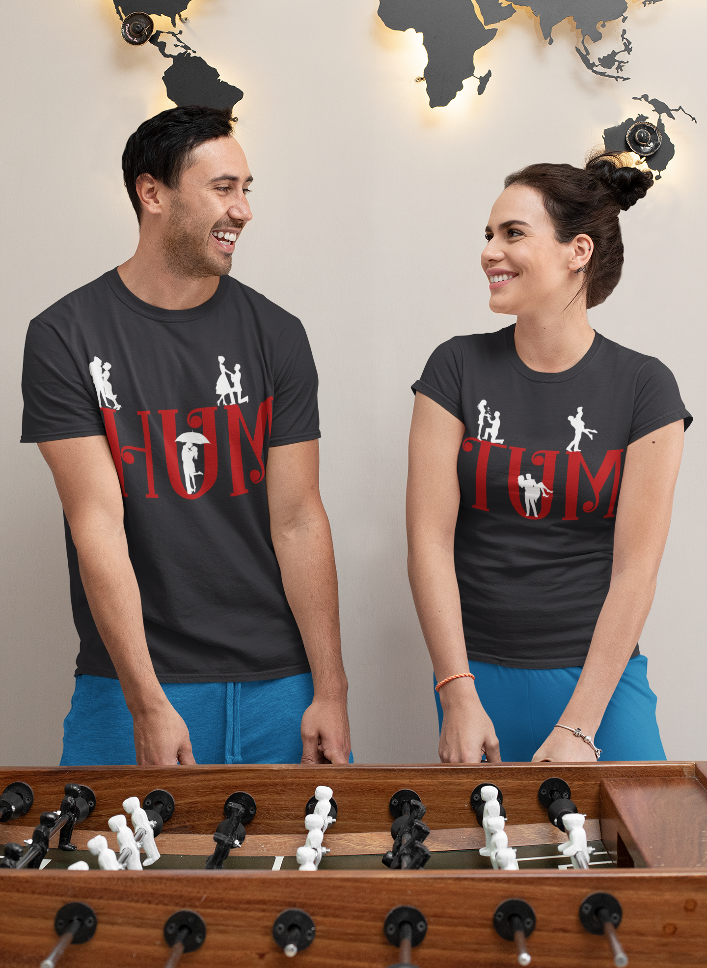 Hum Tum Couple Half Sleeves T-Shirts -FunkyTeesClub