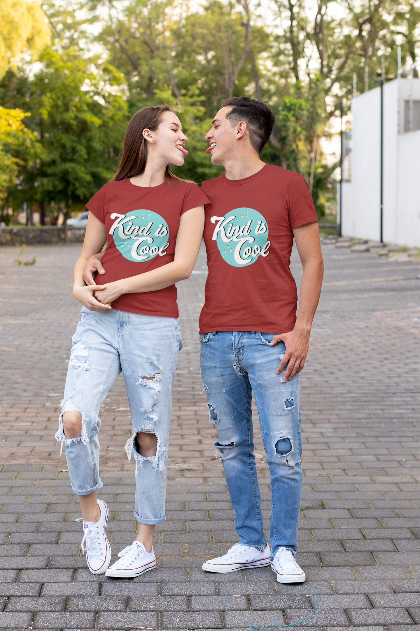 Kind Is Cool Couple Half Sleeves T-Shirts -FunkyTeesClub