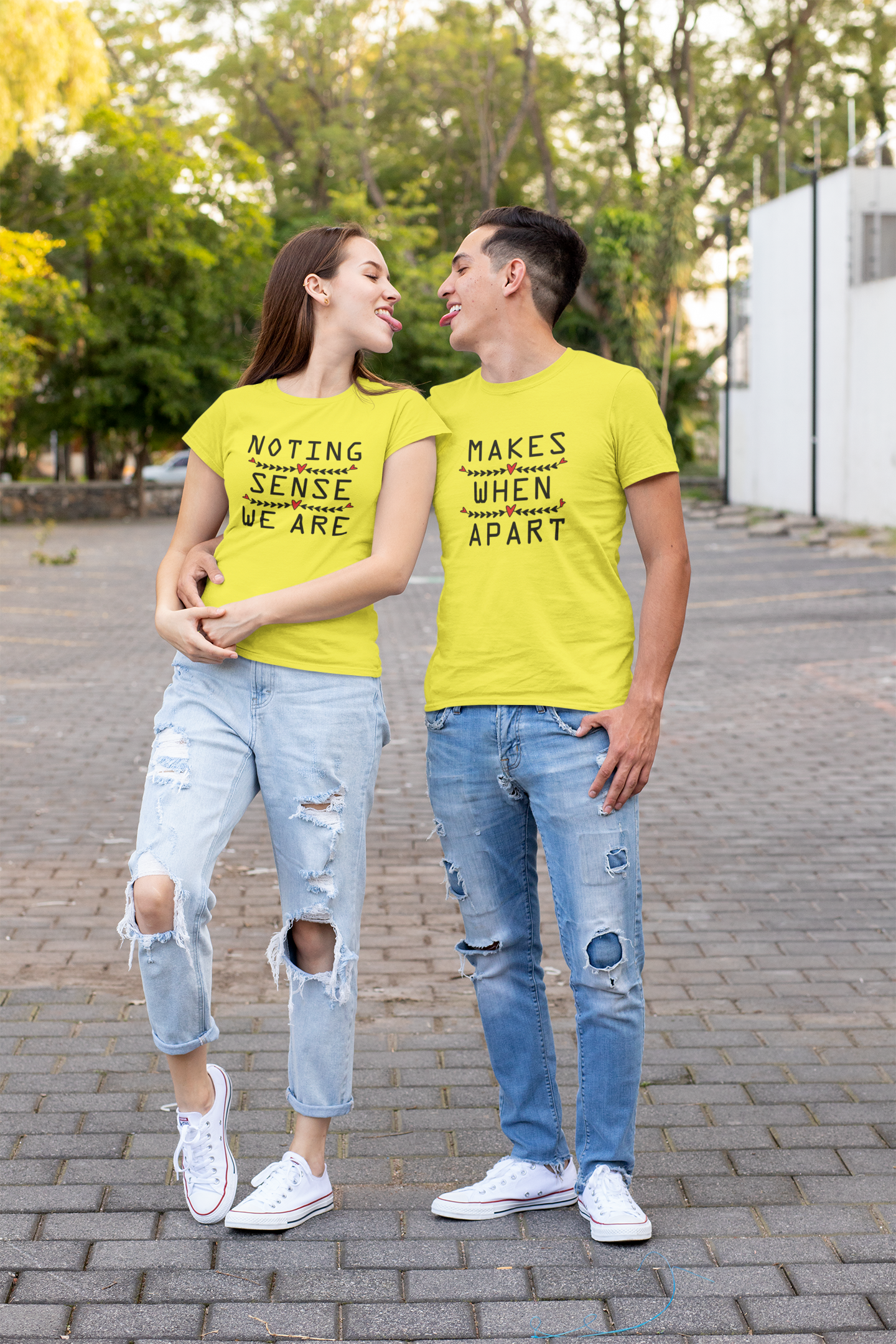 Nothing Make Sense Couple Half Sleeves T-Shirts -FunkyTeesClub