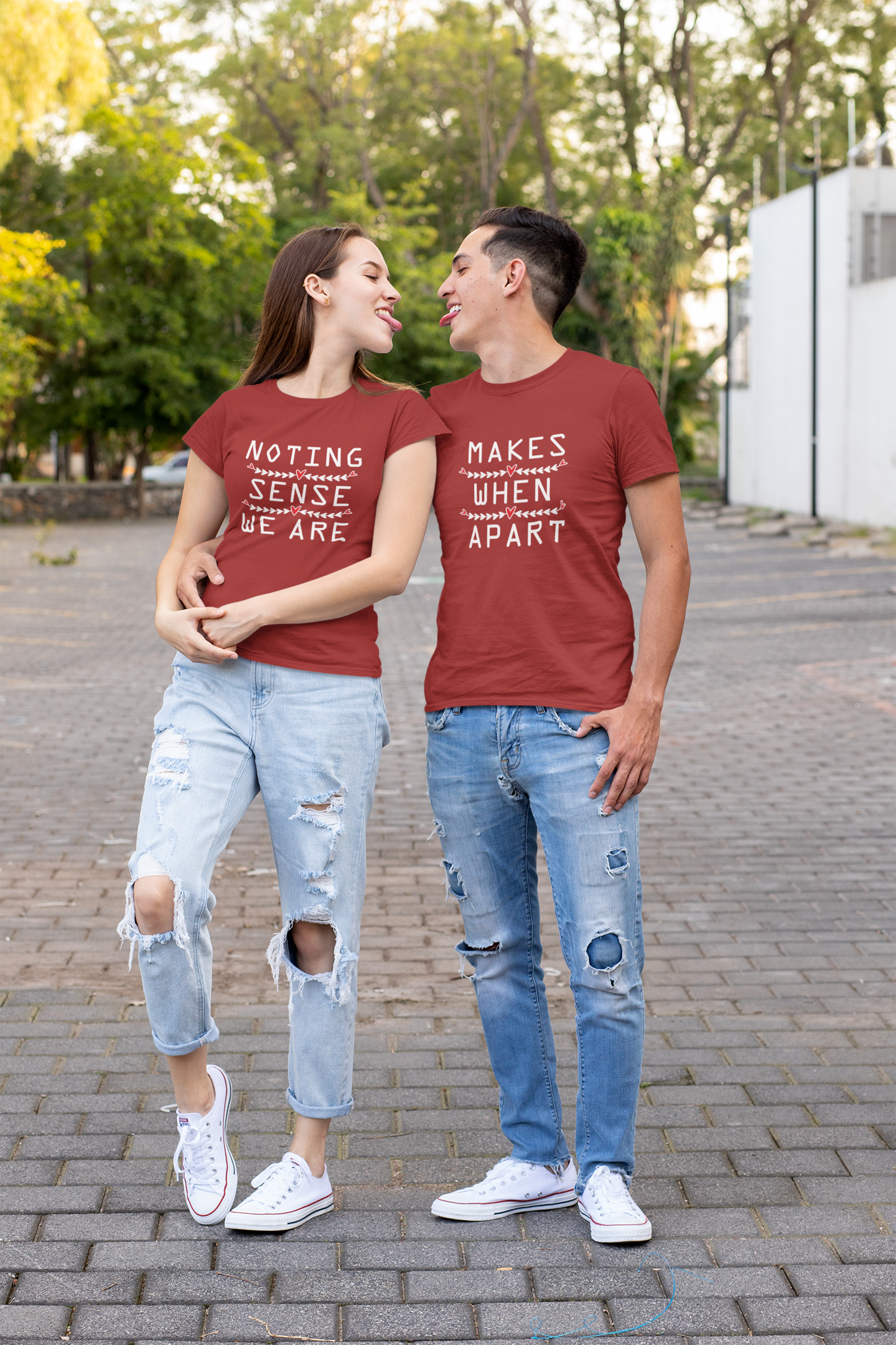 Nothing Make Sense Couple Half Sleeves T-Shirts -FunkyTeesClub