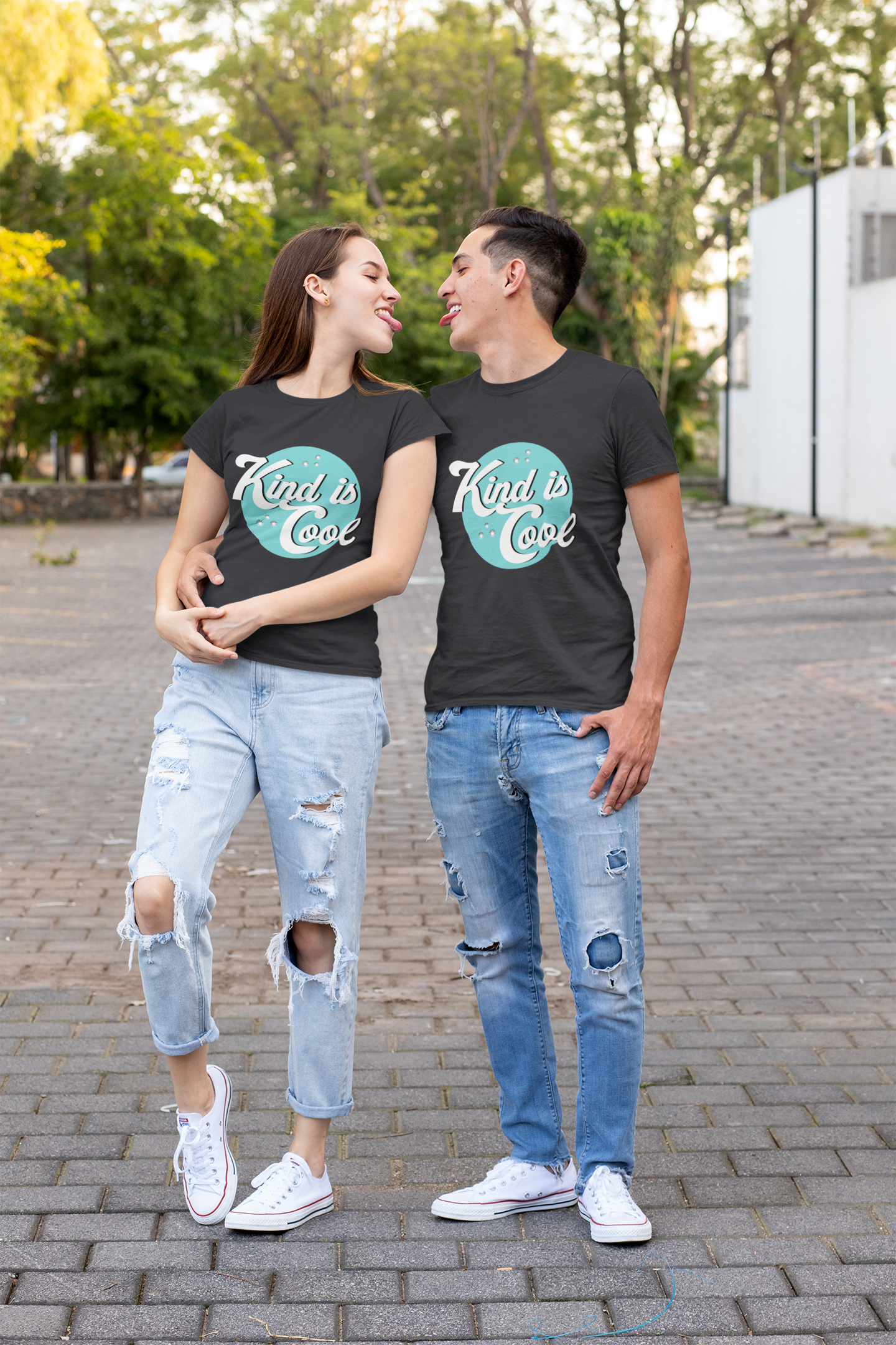 Kind Is Cool Couple Half Sleeves T-Shirts -FunkyTeesClub