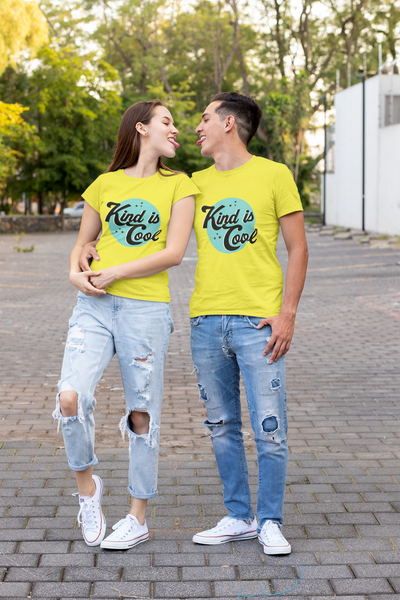 Kind Is Cool Couple Half Sleeves T-Shirts -FunkyTeesClub