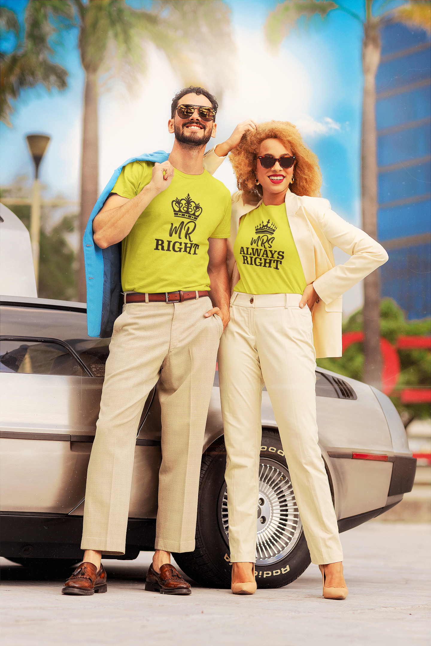 Mrs Mr Always Right Couple Half Sleeves T-Shirts -FunkyTeesClub